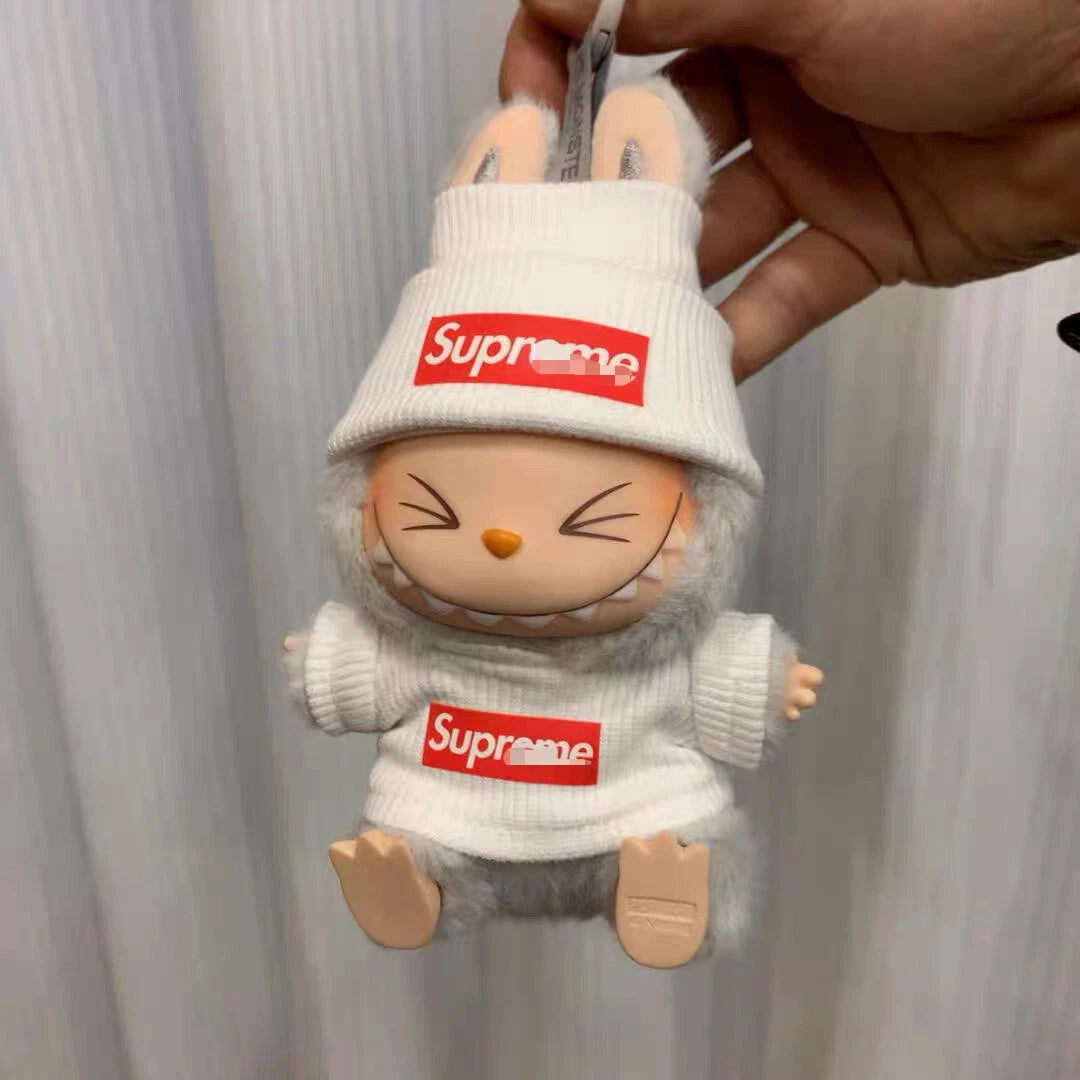 White Beanie Popmart Labubu Clothes image 0