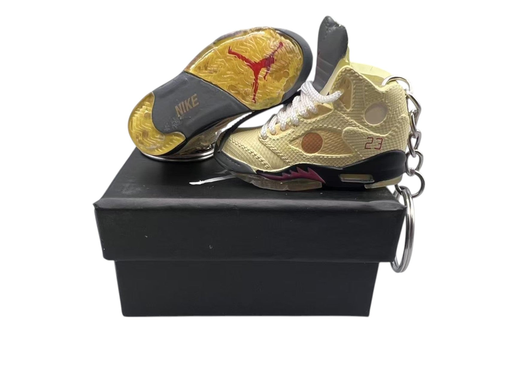 【Off- White Sail】Air Jordan 5 Shoe Keychain image 0