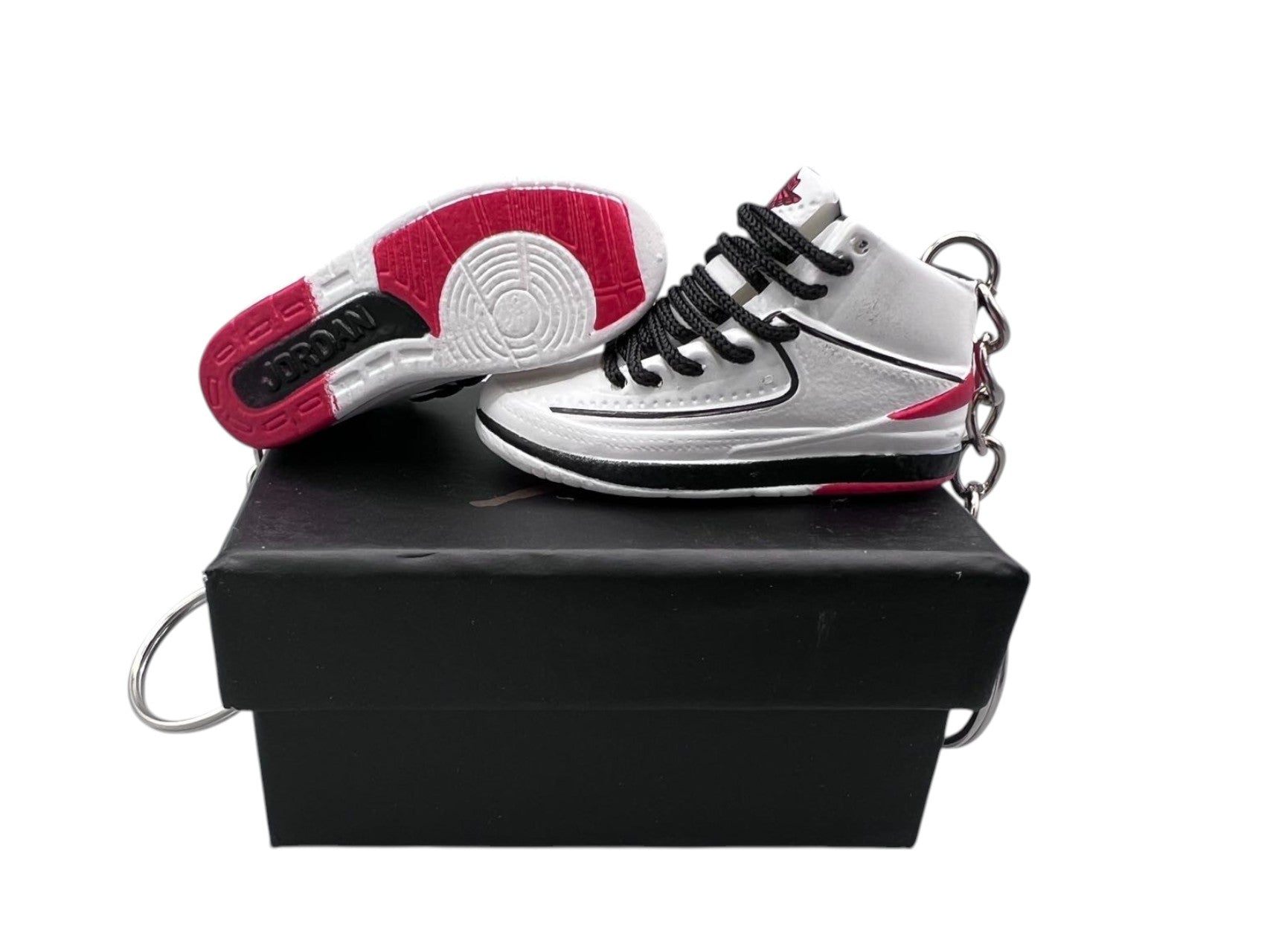 "Chicago" AJ2 Mini Sneakers-1/6 Scaled Shoes/ Keychains.