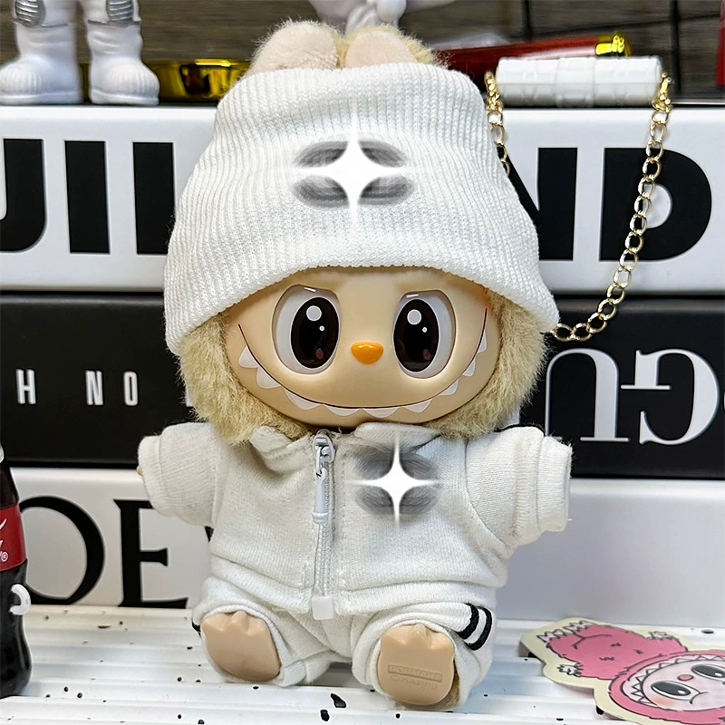 Labubu Doll Clothes Set – 3 Pieces Outfit- Beanie + Clothes+ Pants