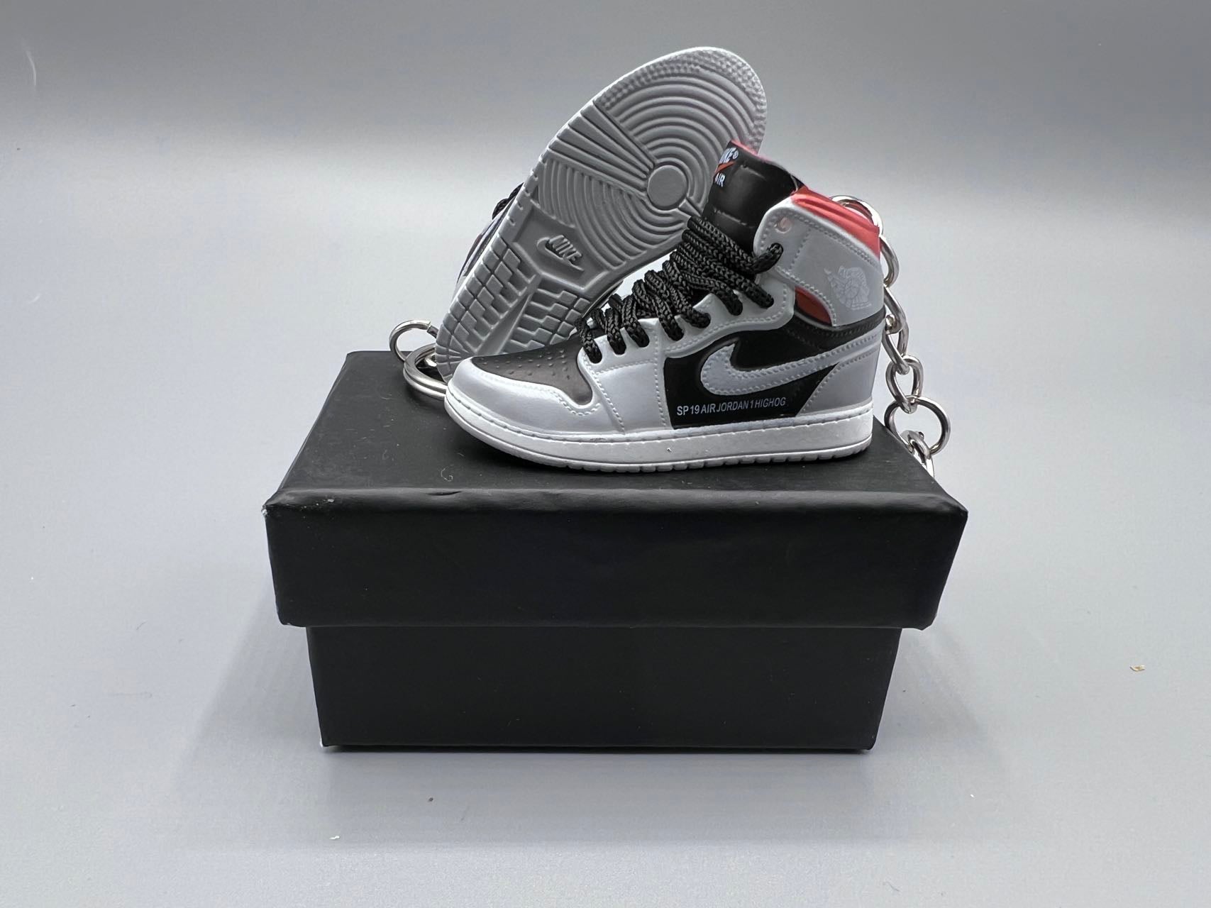 1:6 Scale Mini Sneaker – Doll Wear or Keychain - "Neutral Grey  Hyper Crimson"