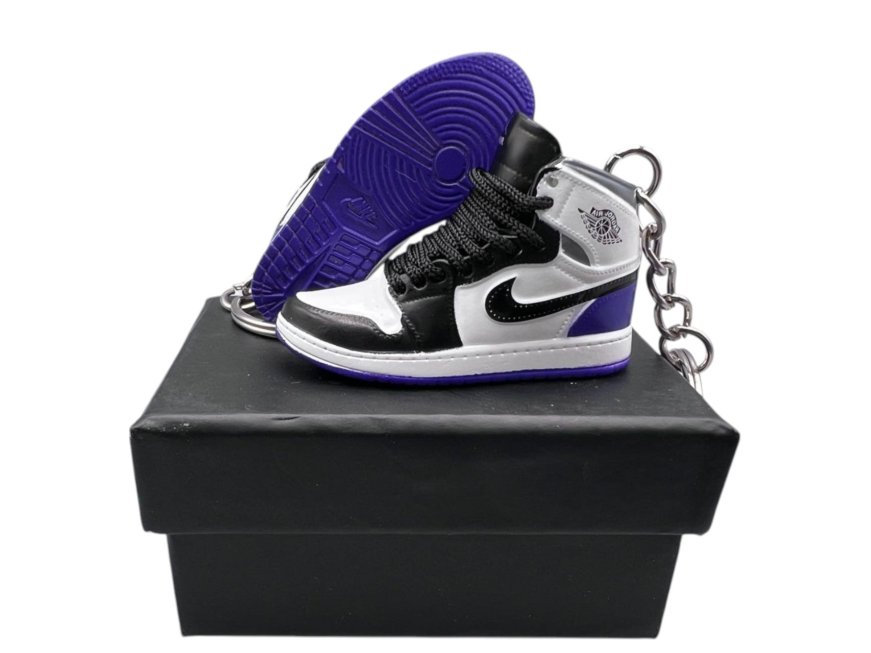 "Varsity Purple" AJ1 3D Mini Sneakers-1/6 Scaled Shoes/ Keychains.