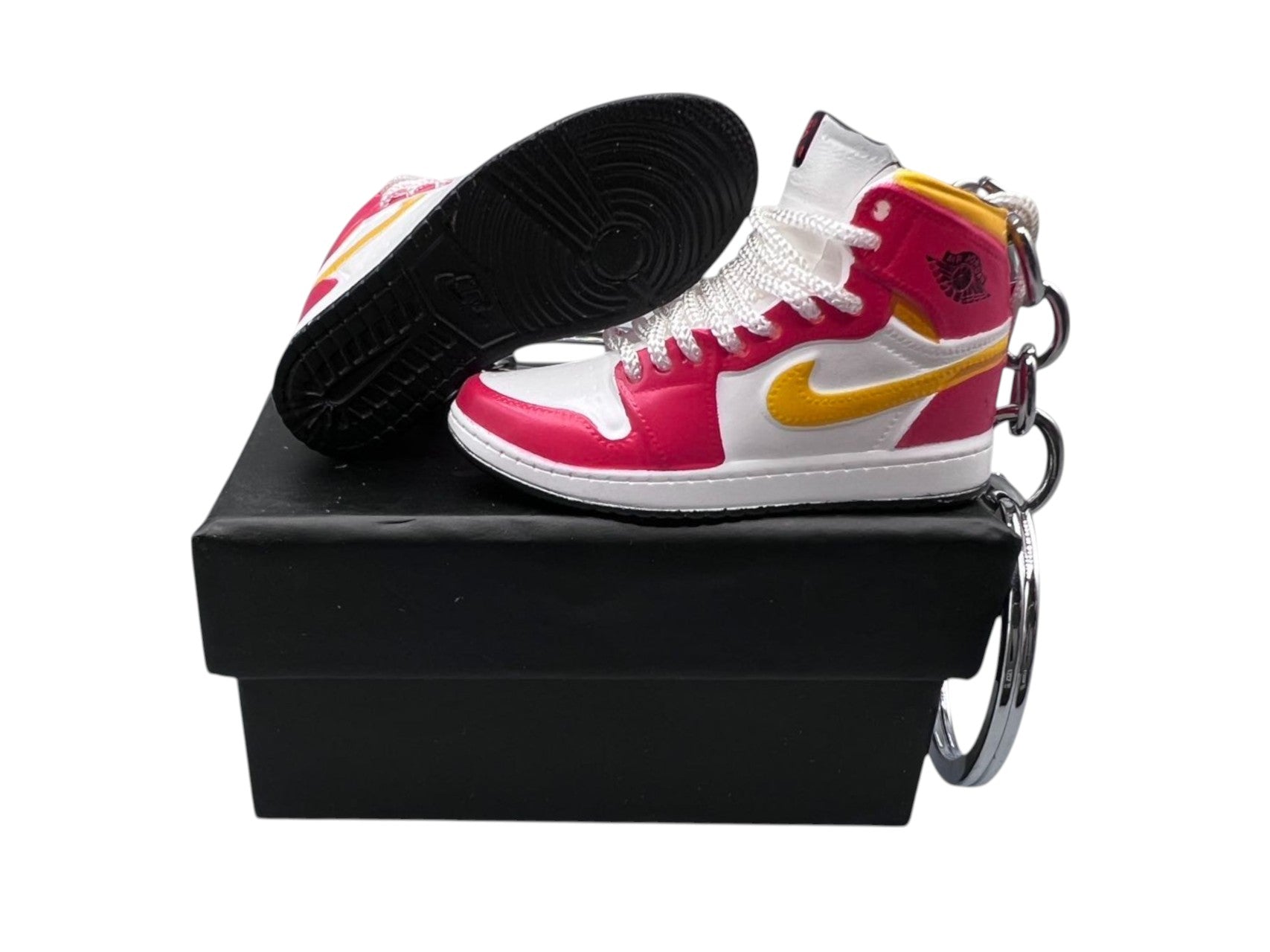 "Light Fusion Red" AJ1 3D Mini Sneakers-1/6 Scaled Shoes/ Keychains.