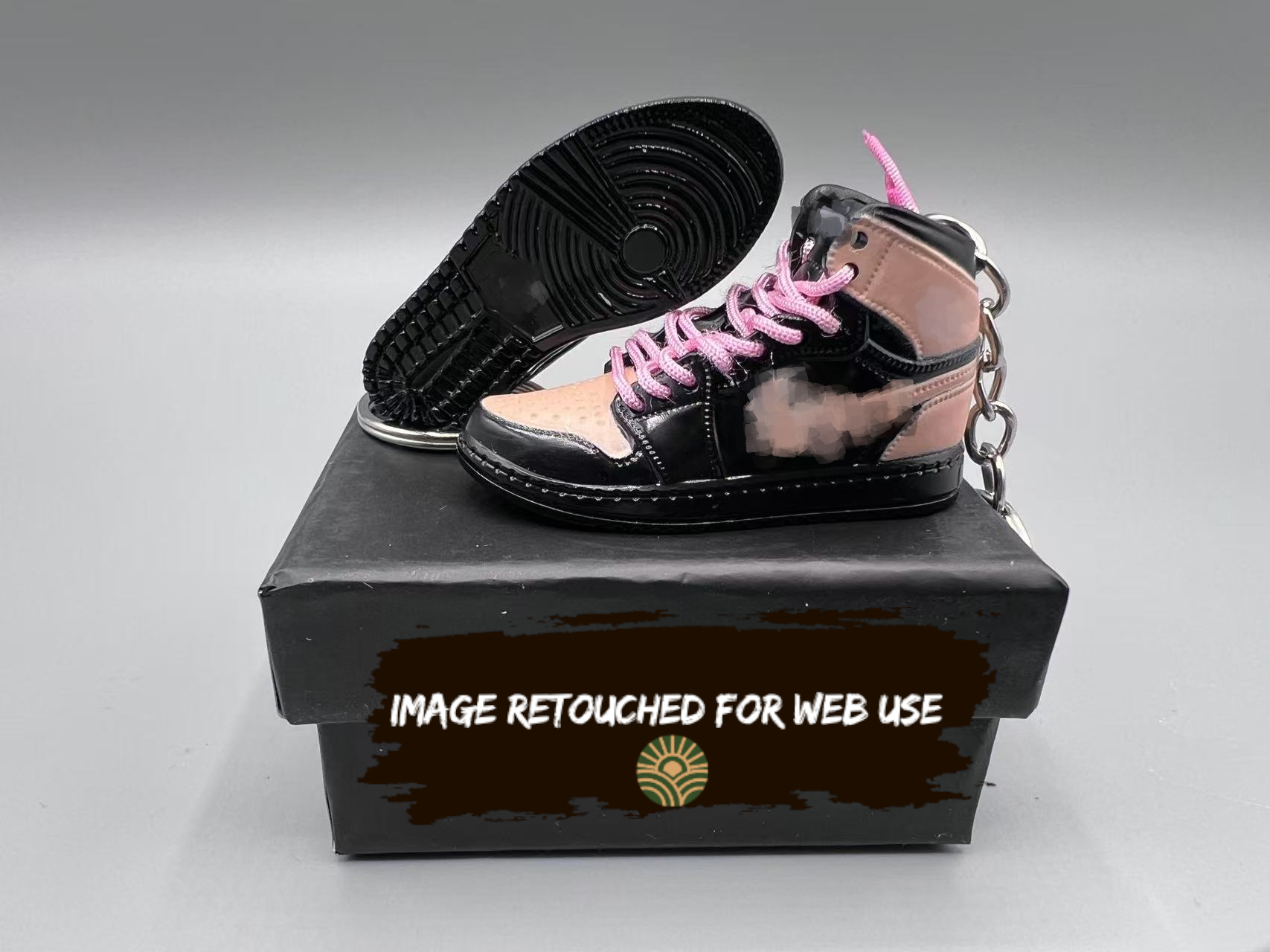 1:6 Scale Mini Sneaker – "Black/Pink"