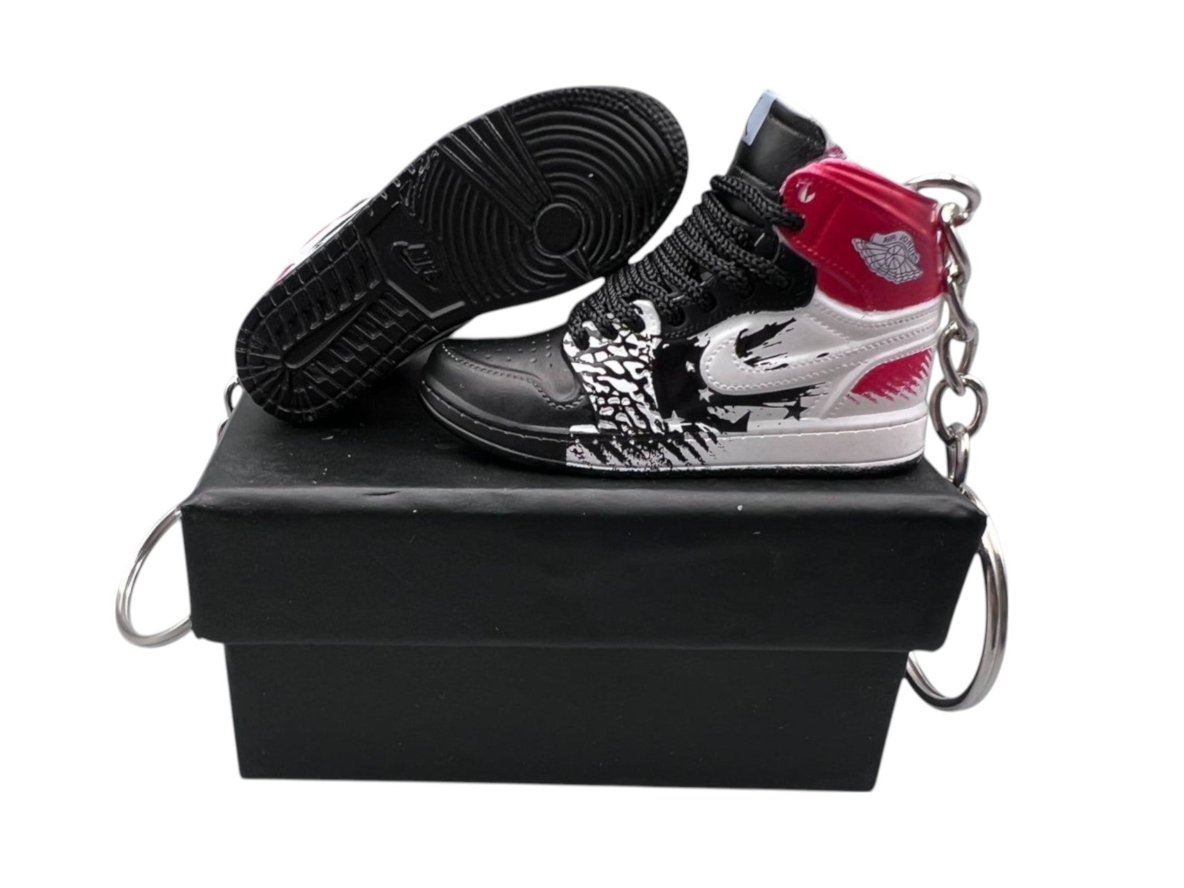 "Dave White Wings for the Future" AJ1 3D Mini Sneakers-1/6 Scaled Shoes/ Keychains.