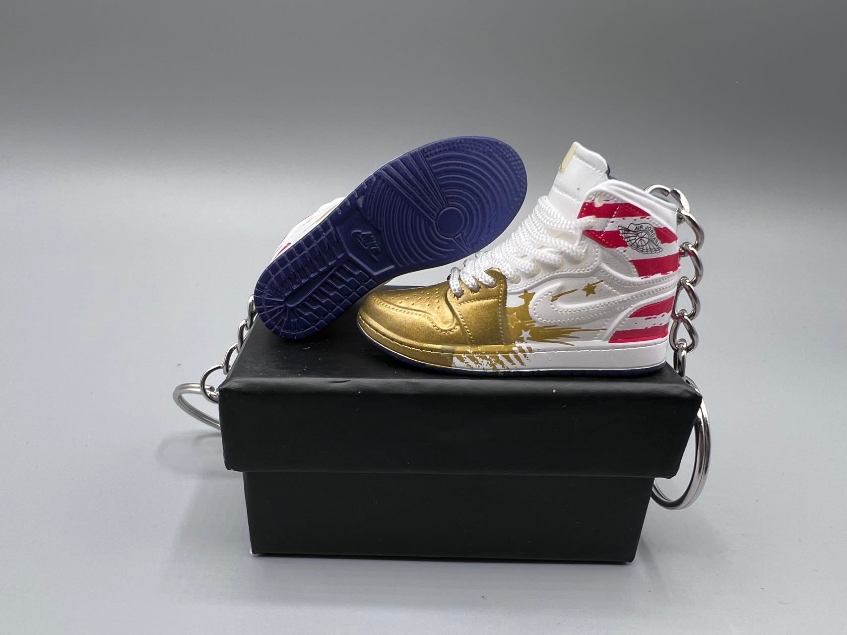 1:6 Scale Mini Sneaker – Doll Wear or Keychain - " Dave White Wings for the Future"