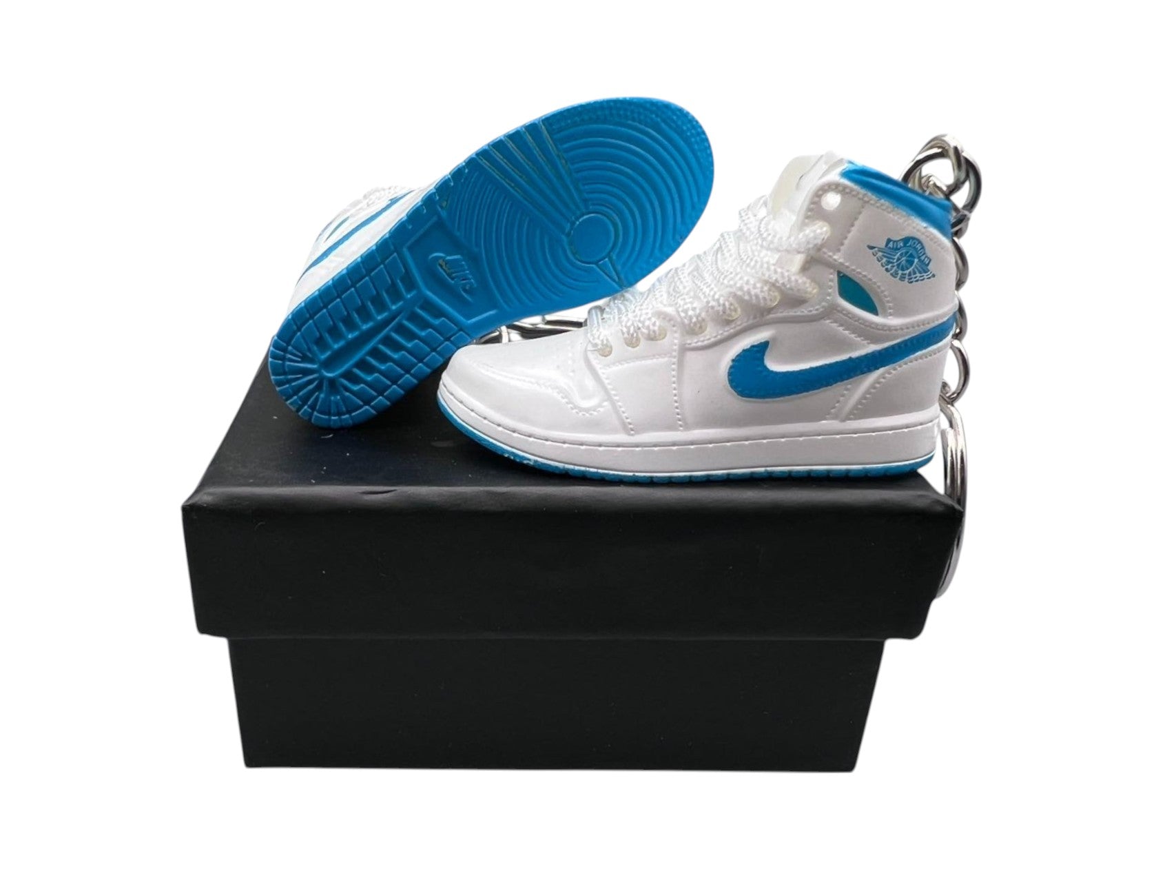 "Industrial Blue" AJ1 3D Mini Sneakers-1/6 Scaled Shoes/ Keychains.