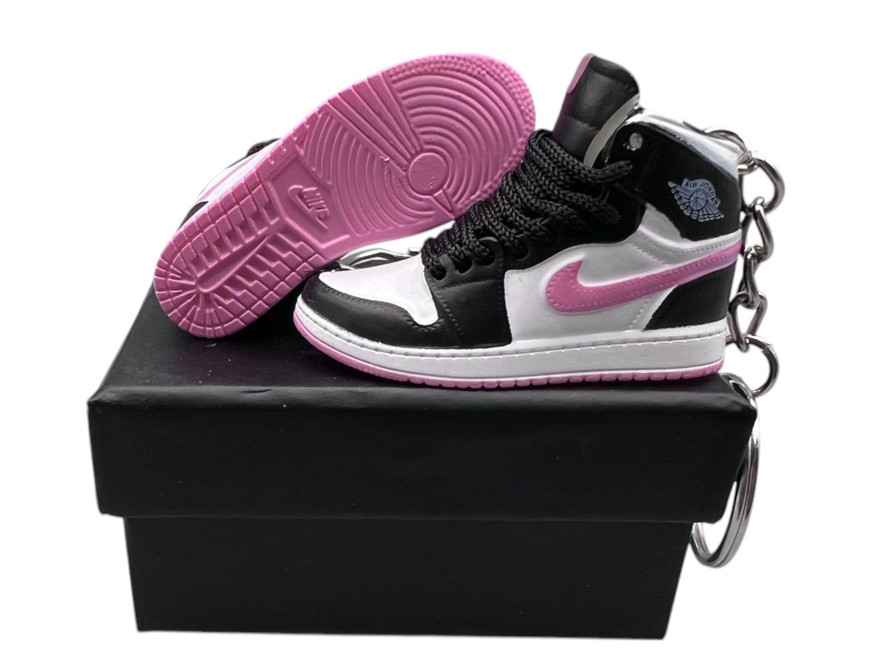 "White Light Arctic Pink" AJ1 Mini Sneakers-1/6 Scaled Shoes/ Keychains.