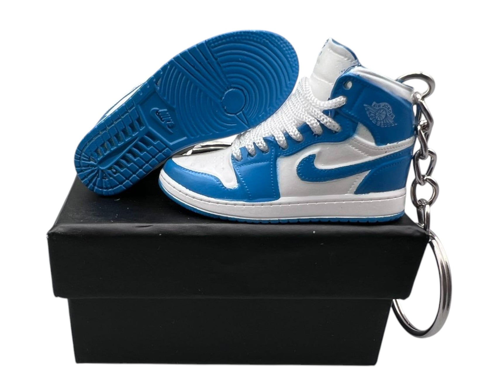 "UNC" AJ1 3D Mini Sneakers-1/6 Scaled Shoes/ Keychains.