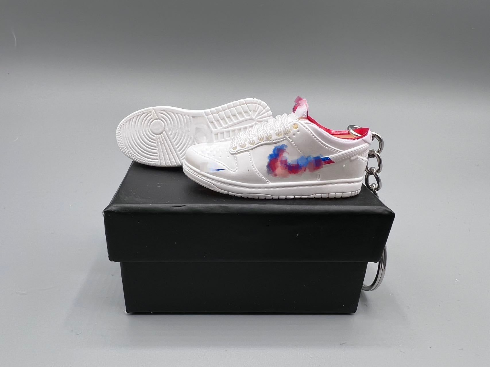 1:6 Scale Mini Sneaker – "Red Blue Splash"