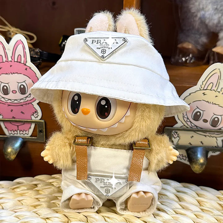White Overall Outfit for Labubu