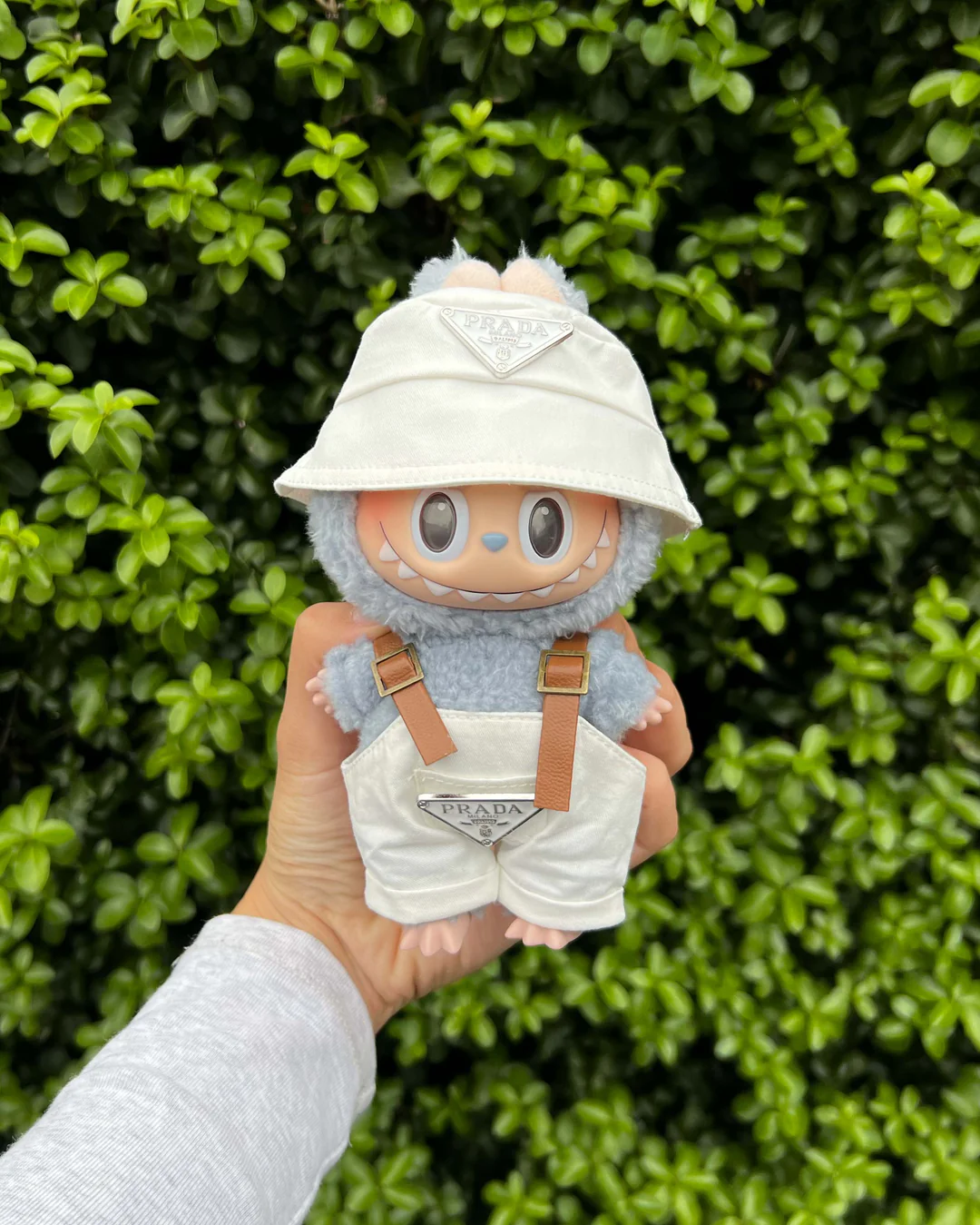 White Overall Outfit for Labubu