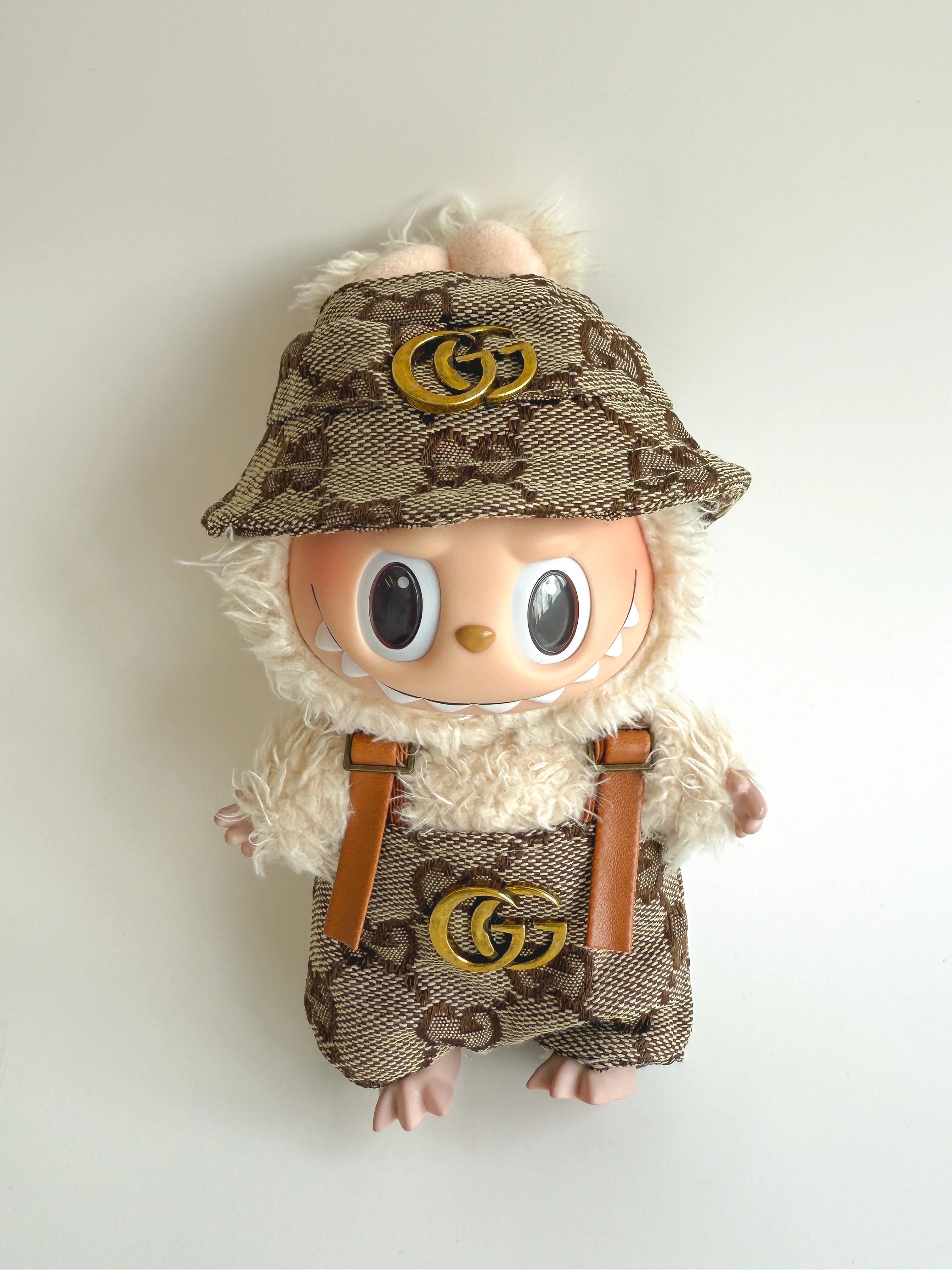 Brown Overall Outfit for Labubu- G. Inspired