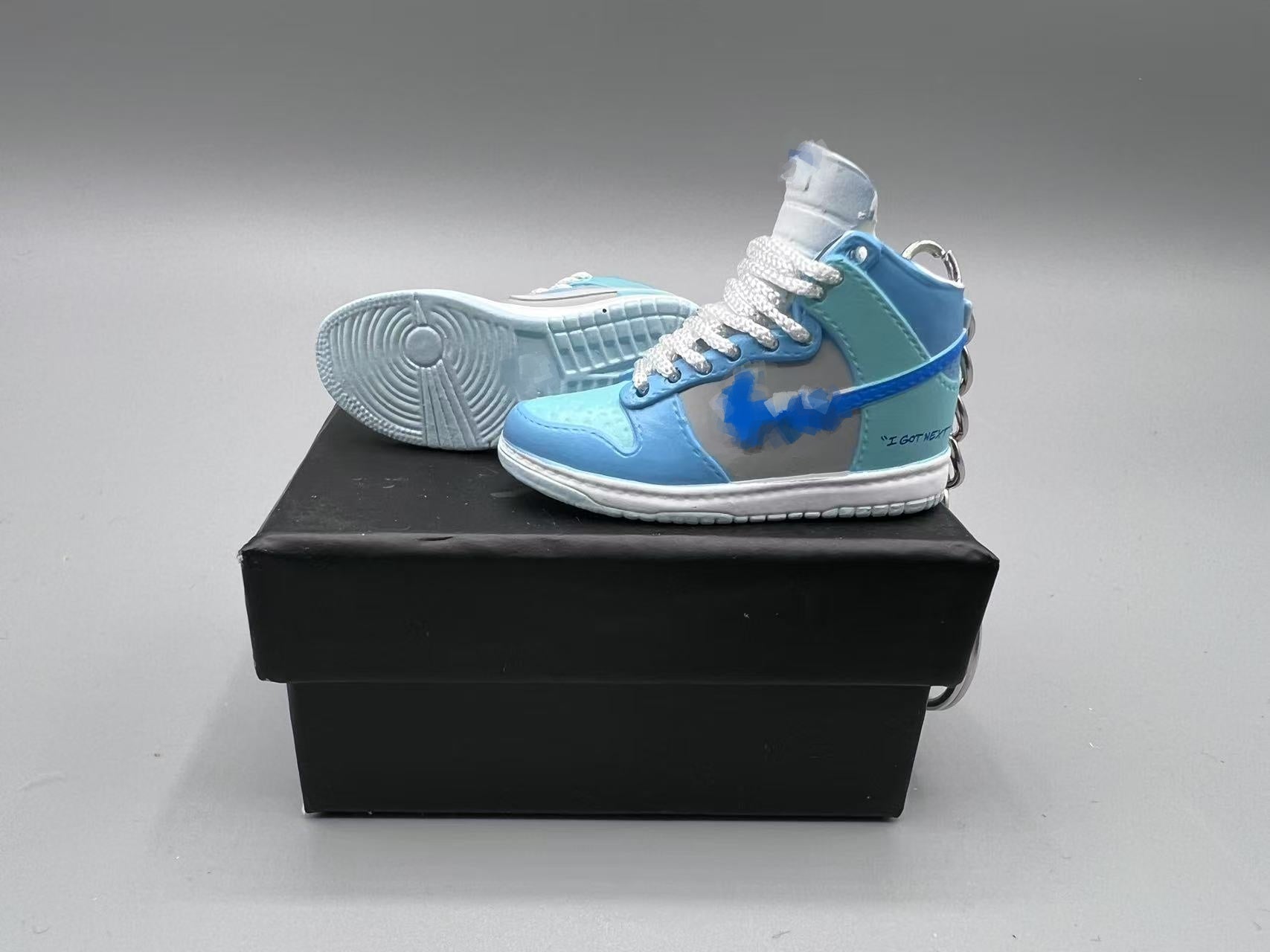 1:6 Scale Mini Sneaker – Doll Wear or Keychain – "Glacier Blue High Edition"