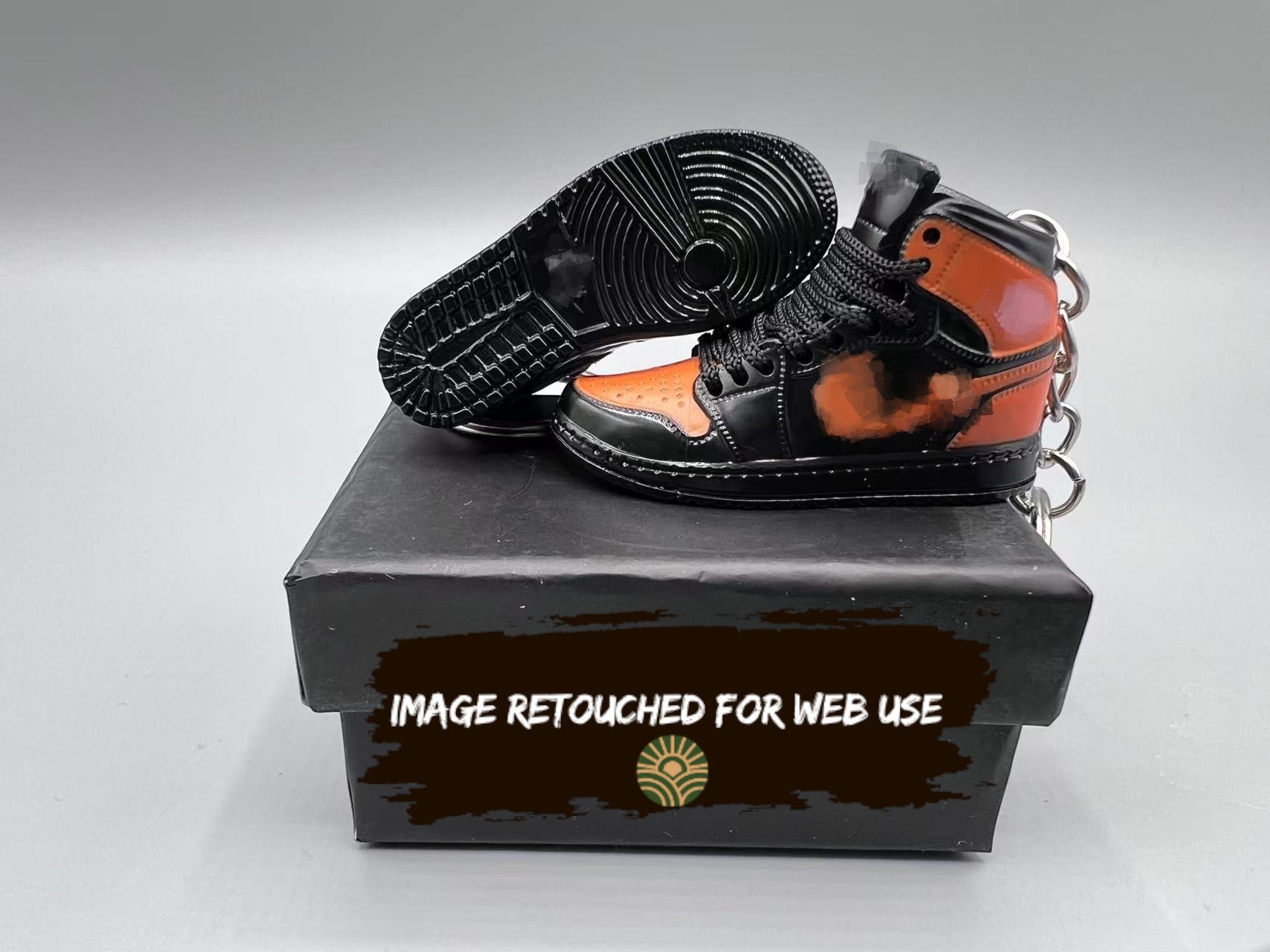 1:6 Scale Mini Sneaker – "Black/Orange"