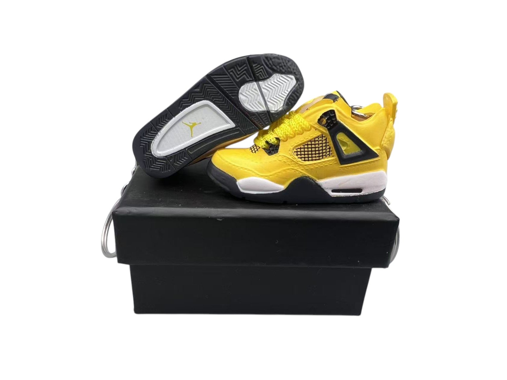 "Lightning" AJ4 Mini Sneakers-1/6 Scaled Shoes/ Keychains.