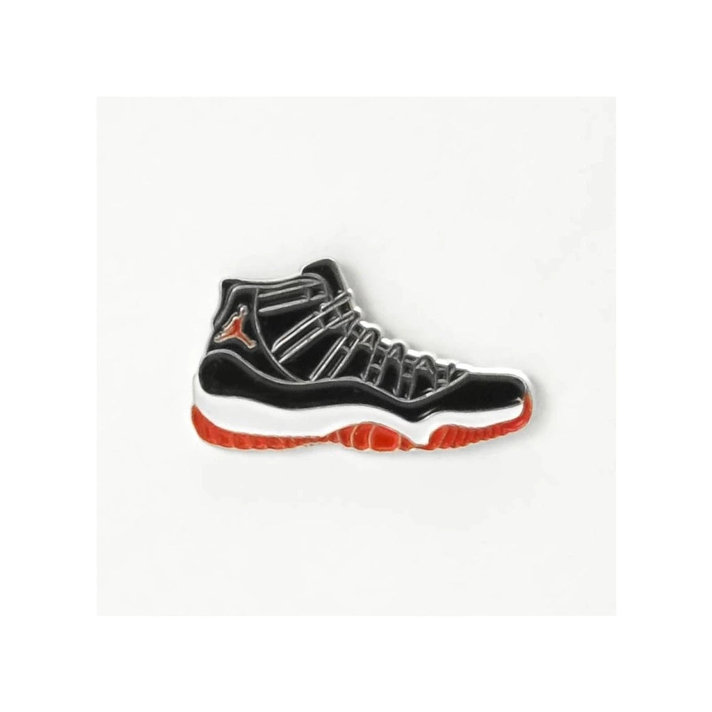 Air Jordan 11 Bred Black & Red Sneaker Enamel Pin