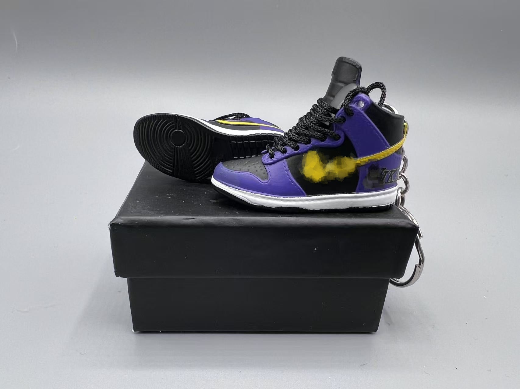 1:6 Scale Mini Sneaker – Doll Wear or Keychain – "Court Purple & Gold Edition"