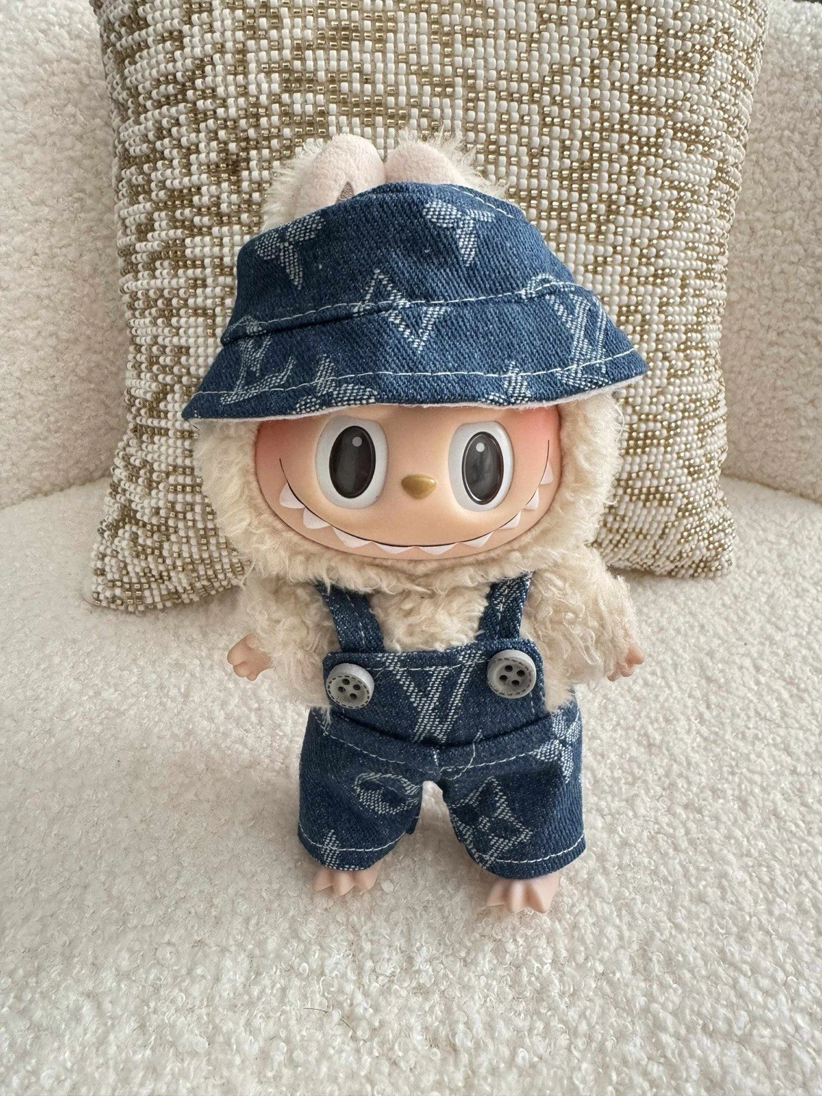 Blue Denim Overall Outfit for Labubu