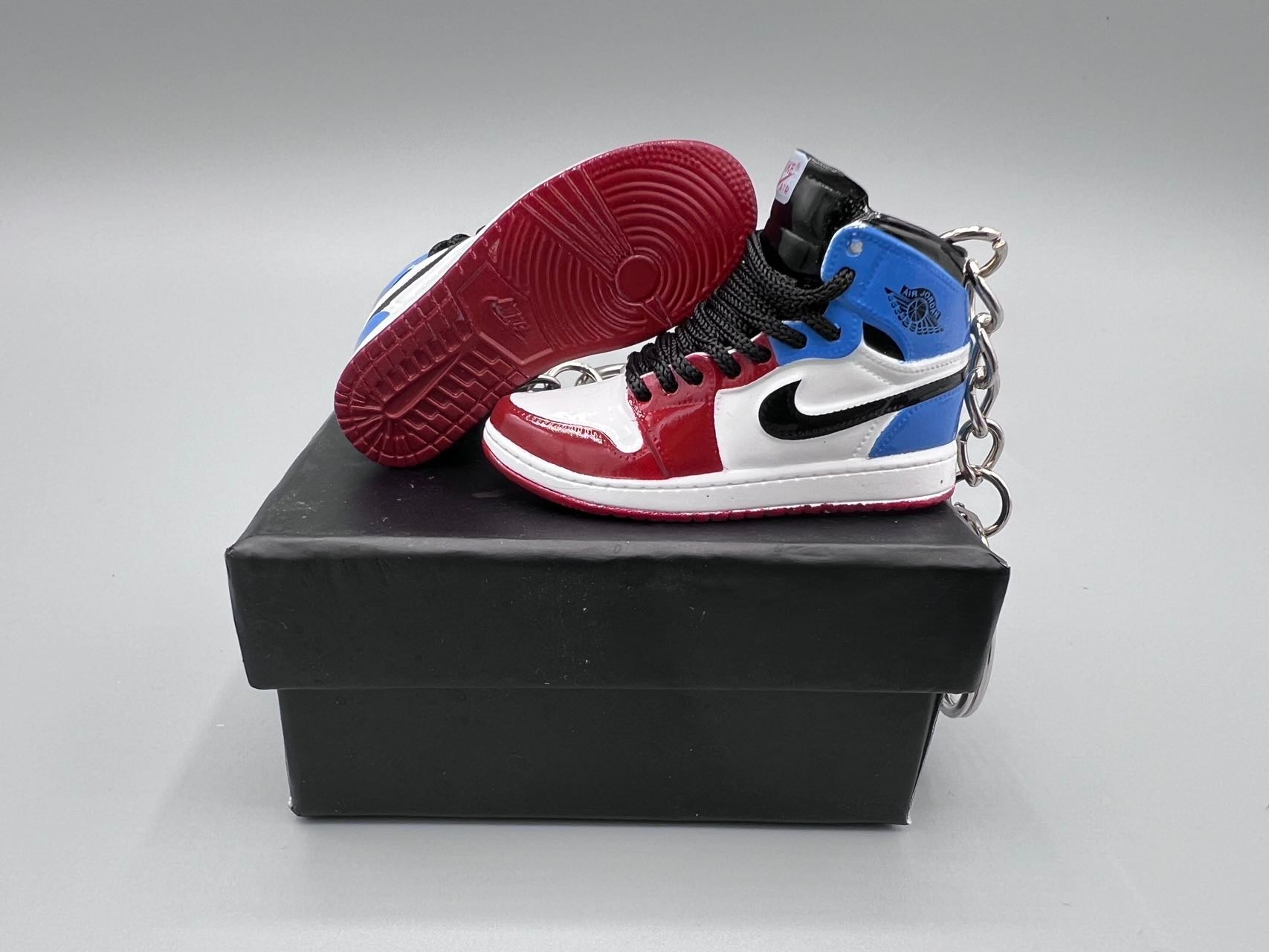 1:6 Scale Mini Sneaker – Doll Wear or Keychain - "Fearless UNC Chicago"