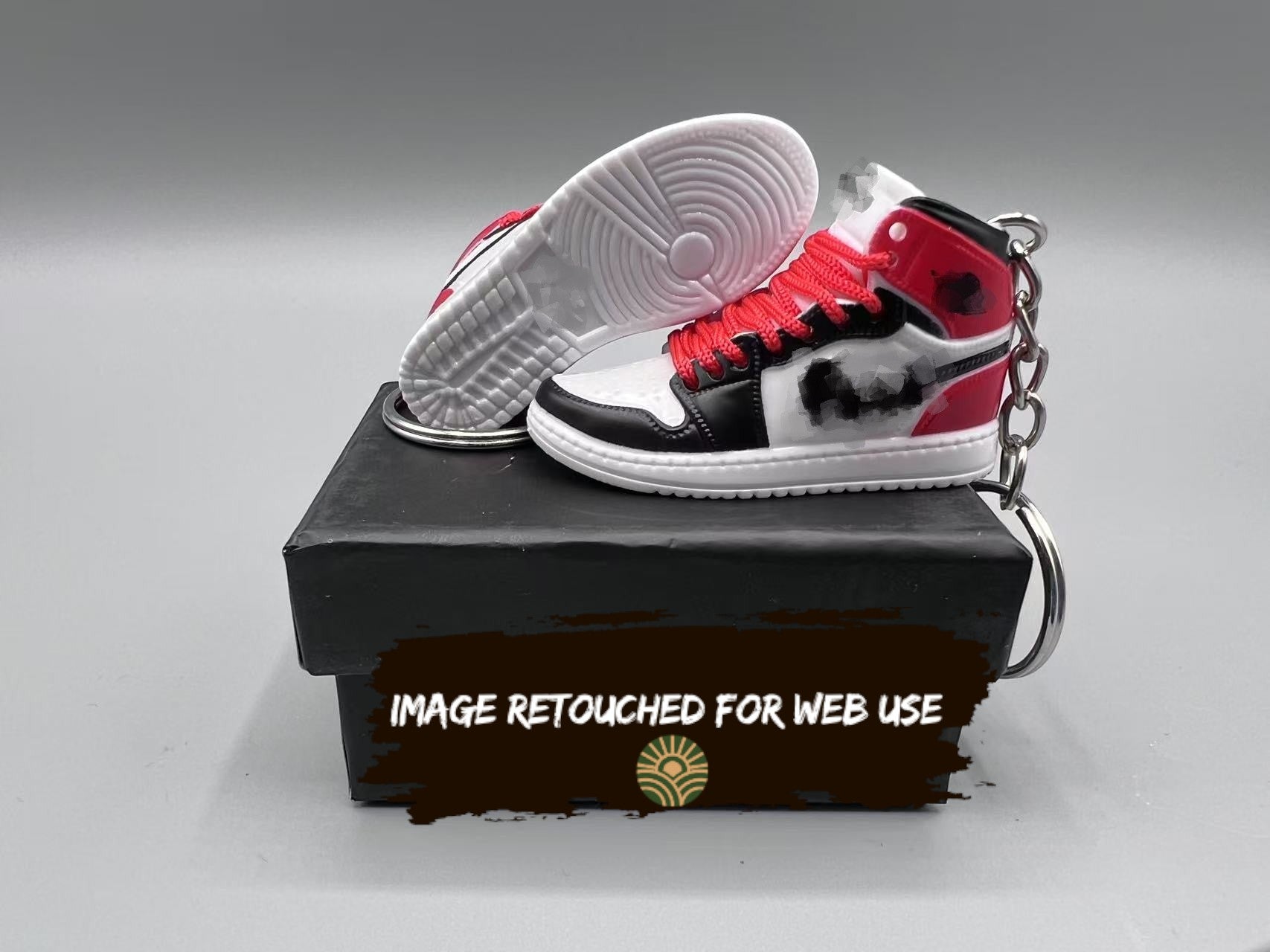 1:6 Scale Mini Sneaker – "Black Toe/Red Lace"