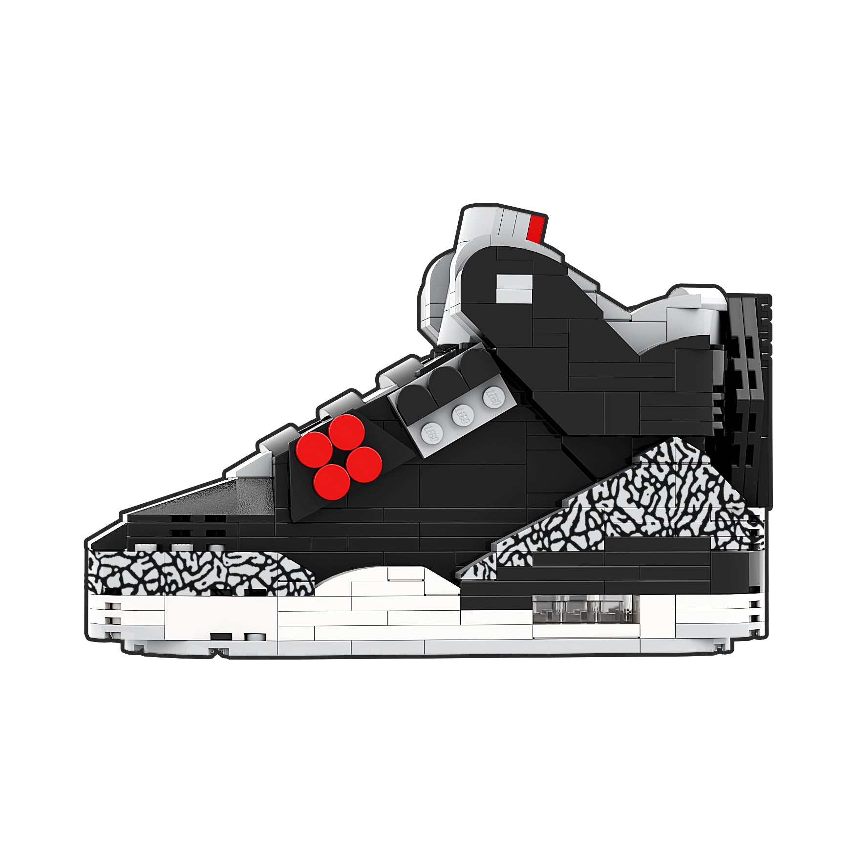 "Black Cement" Inspired Air Jordan 3 Bricks / Building Blocks Set