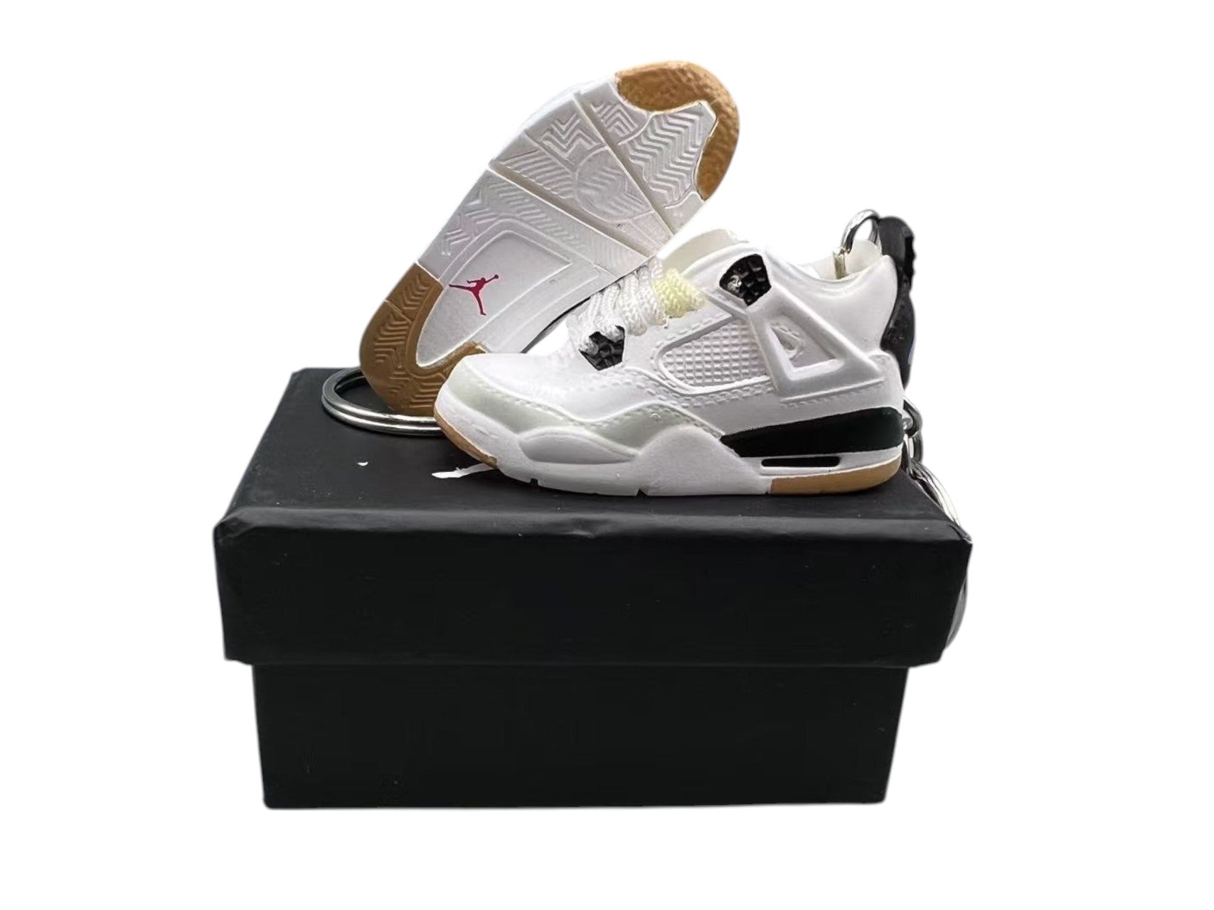 【SB x AJ4 Black/White】Air Jordan 4 Shoe Keychain image 0