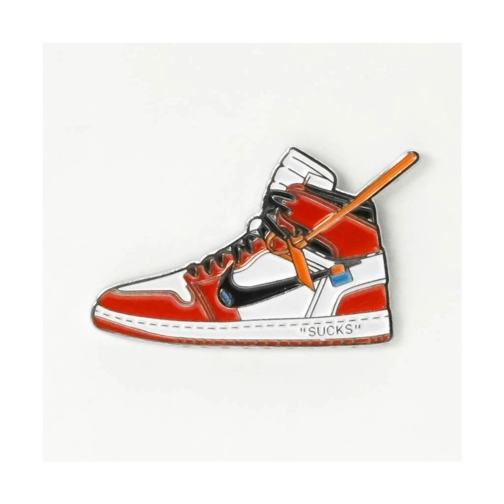 Air Jordan 1 Off-White Red & White Sneaker Enamel Pin