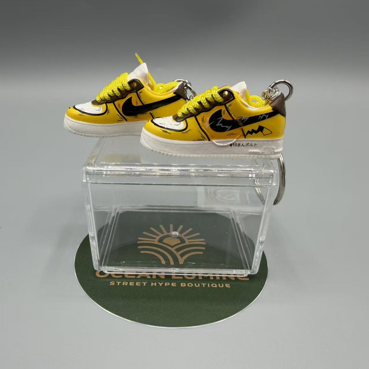 1:6 Scale Mini Sneaker – Doll Wear or Keychain – "Lightning Bolt Yellow"