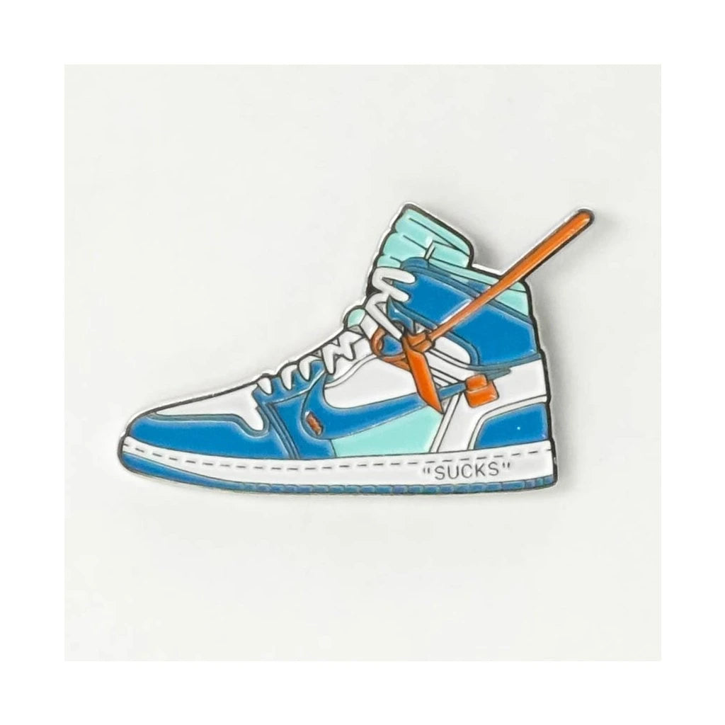 Air Jordan 1 Off-White Blue & White Sneaker Enamel Pin