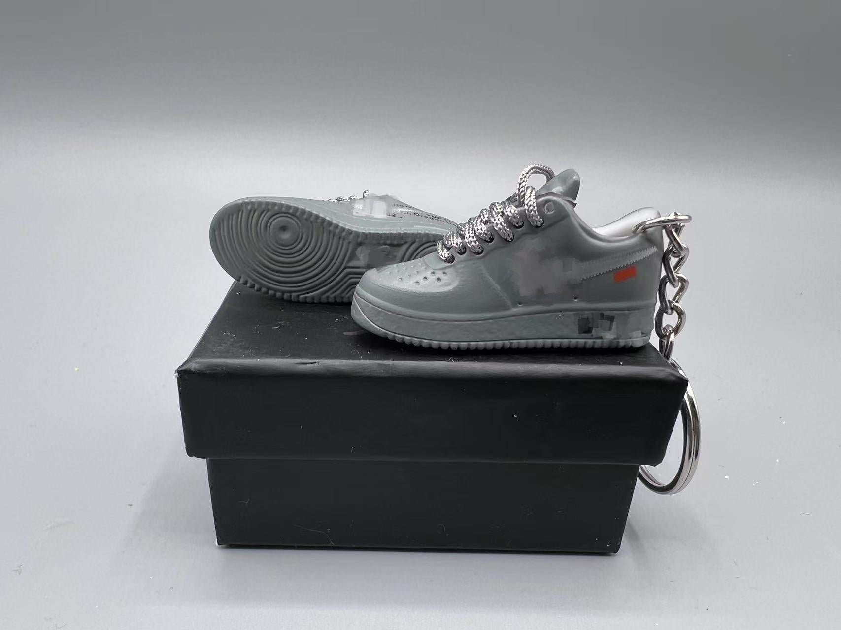 1:6 Scale Mini Sneaker – Doll Wear or Keychain - "Off-white & Grey"