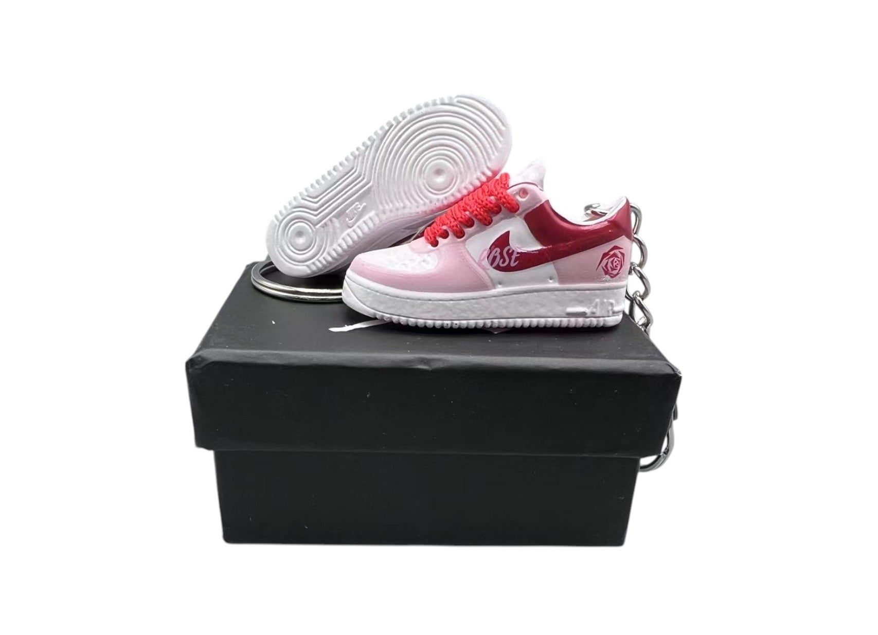 【Pink Rose Valentines Day】Air Force 1 Shoe Keychain image 0