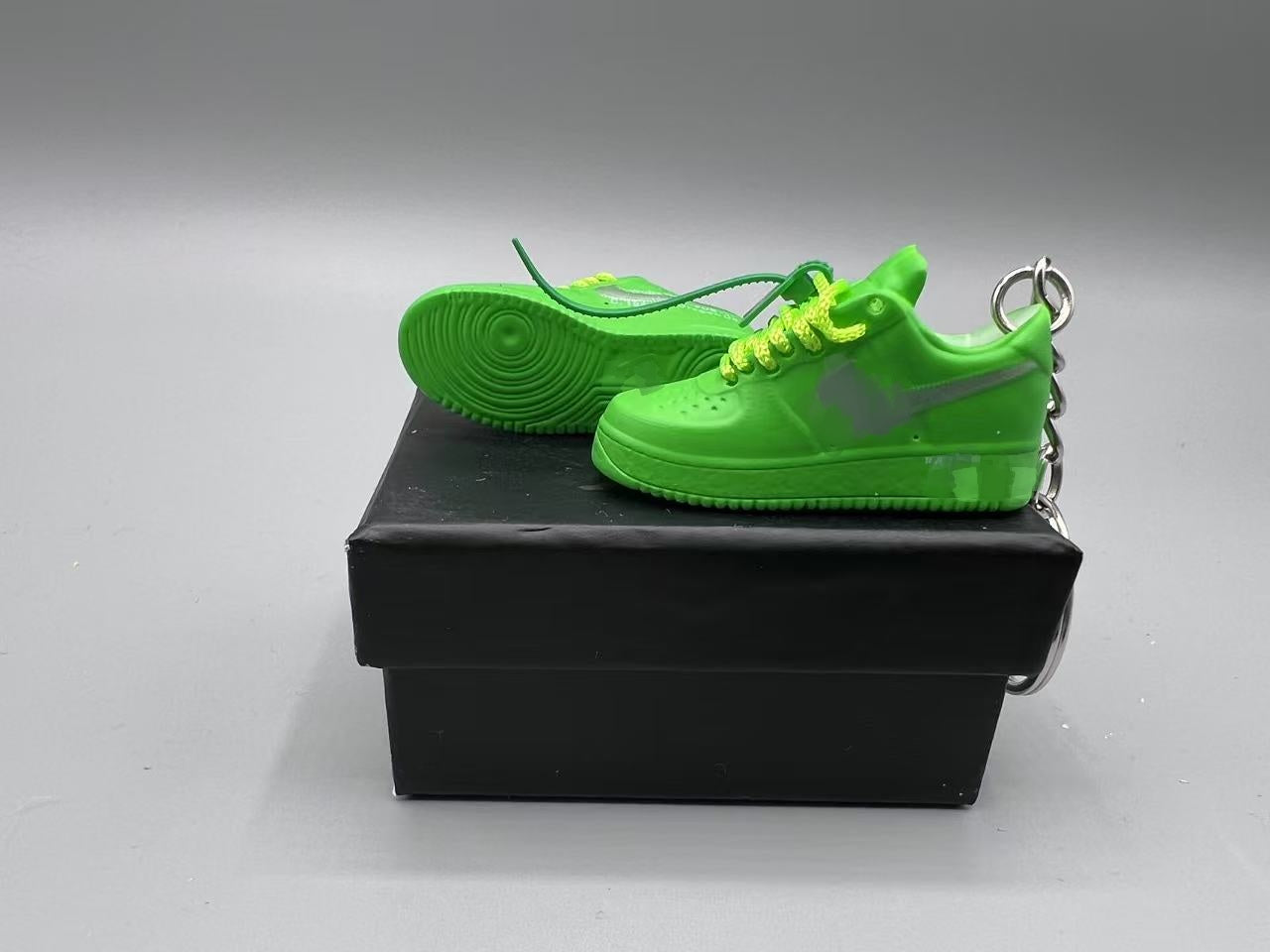 1:6 Scale Mini Sneaker – Doll Wear or Keychain - "Off-white & Green Tone"