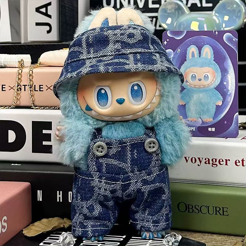Blue Denim Overall Outfit for Labubu image 0