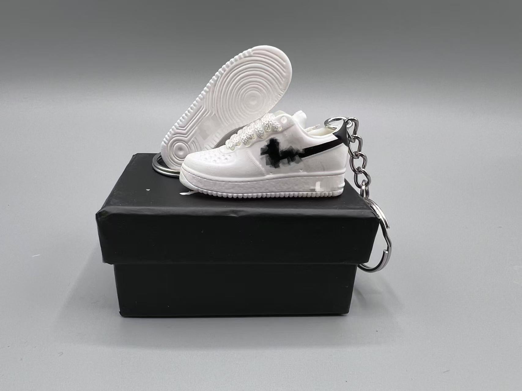 1:6 Scale Mini Sneaker – Doll Wear or Keychain - "Classic White/Black"