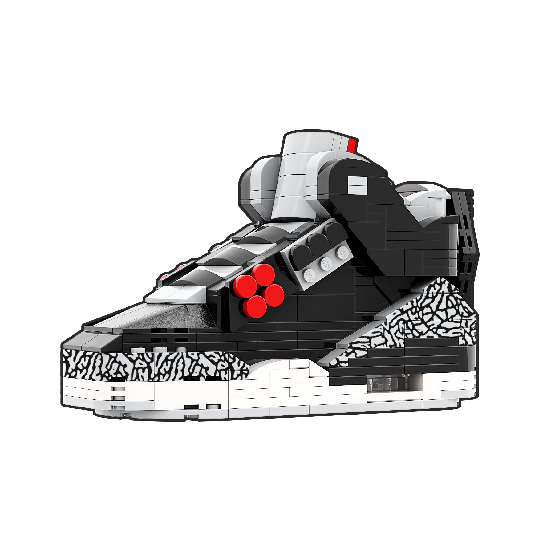 "Black Cement" Inspired Air Jordan 3 Bricks / Building Blocks Set