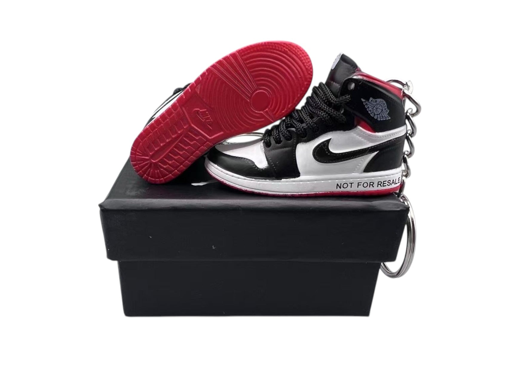 "Not for Resale Varsity Red" AJ1 3D Mini Sneakers-1/6 Scaled Shoes/ Keychains.