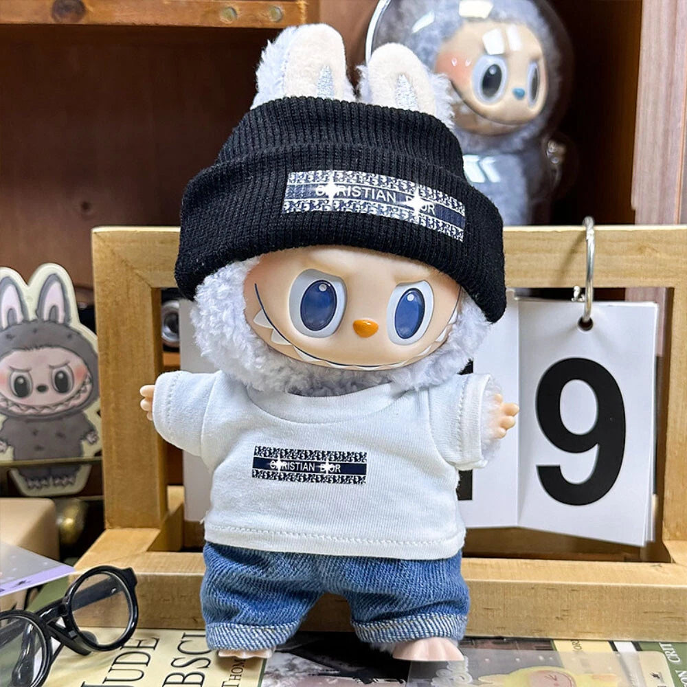 Labubu Doll Clothes Set – Street Style 3 Pieces Outfit