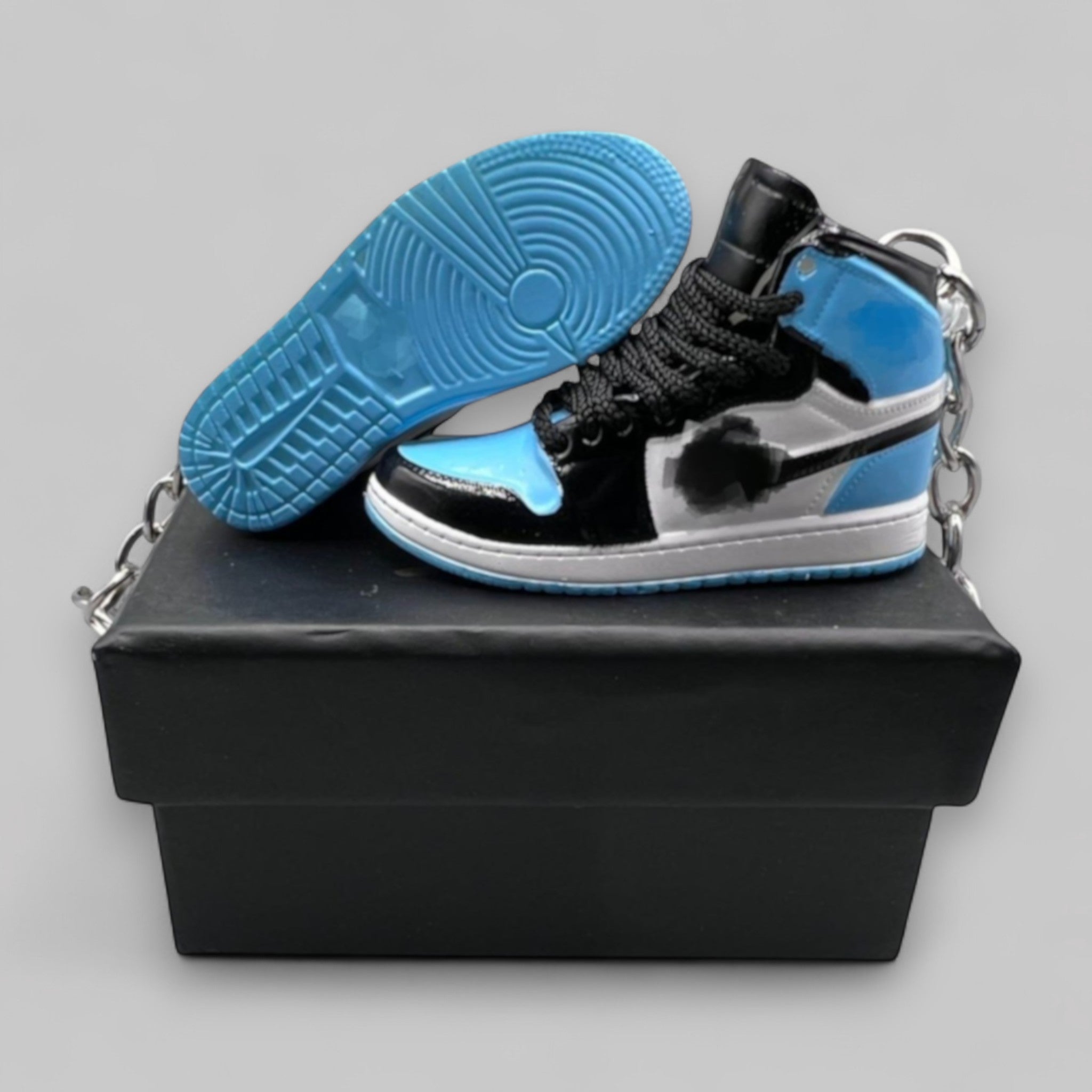 1:6 Scale Mini Sneaker – Doll Wear or Keychain - "UNC Patent"