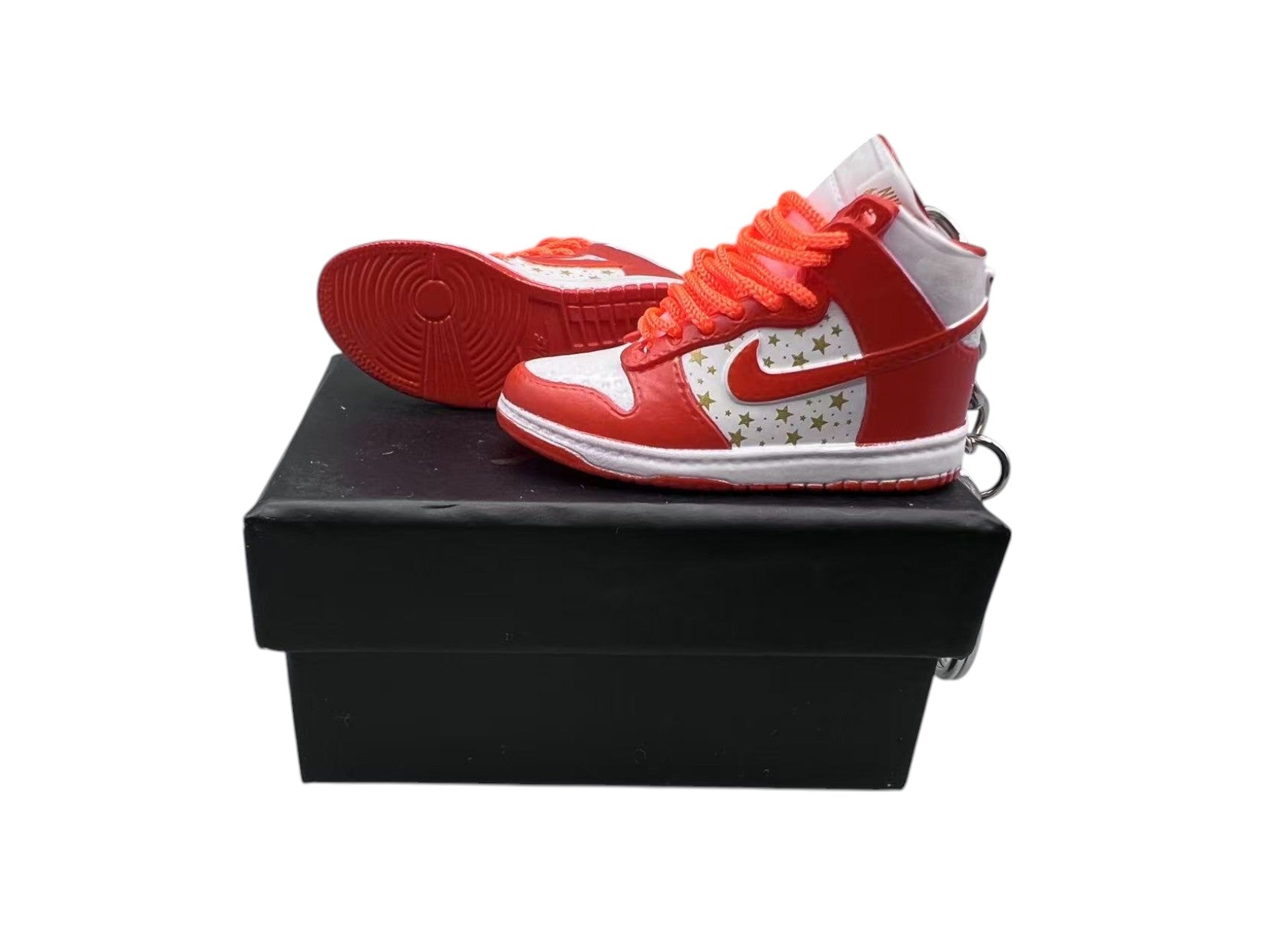 【Supreme Orange Stars】SB Dunk High Sneaker Keychain image 0