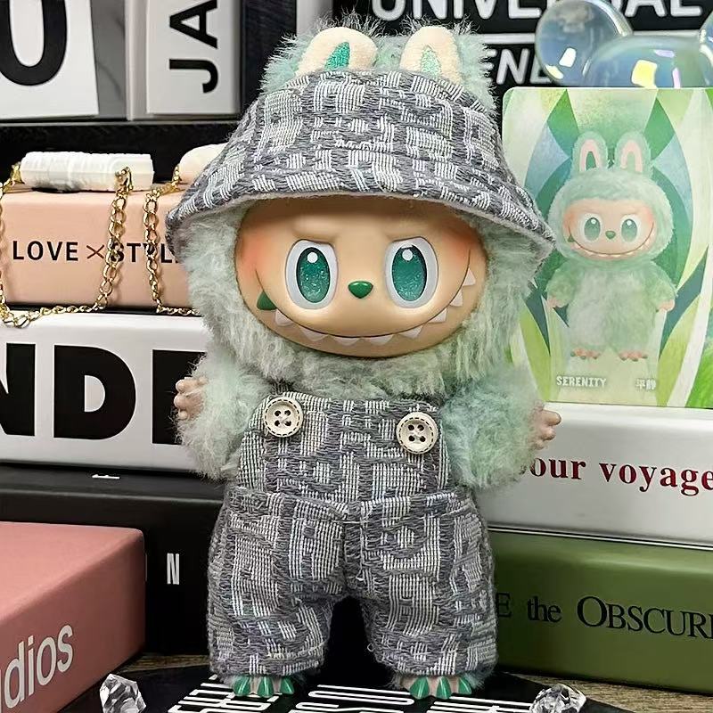 Grey Overall Outfit for Labubu image 0