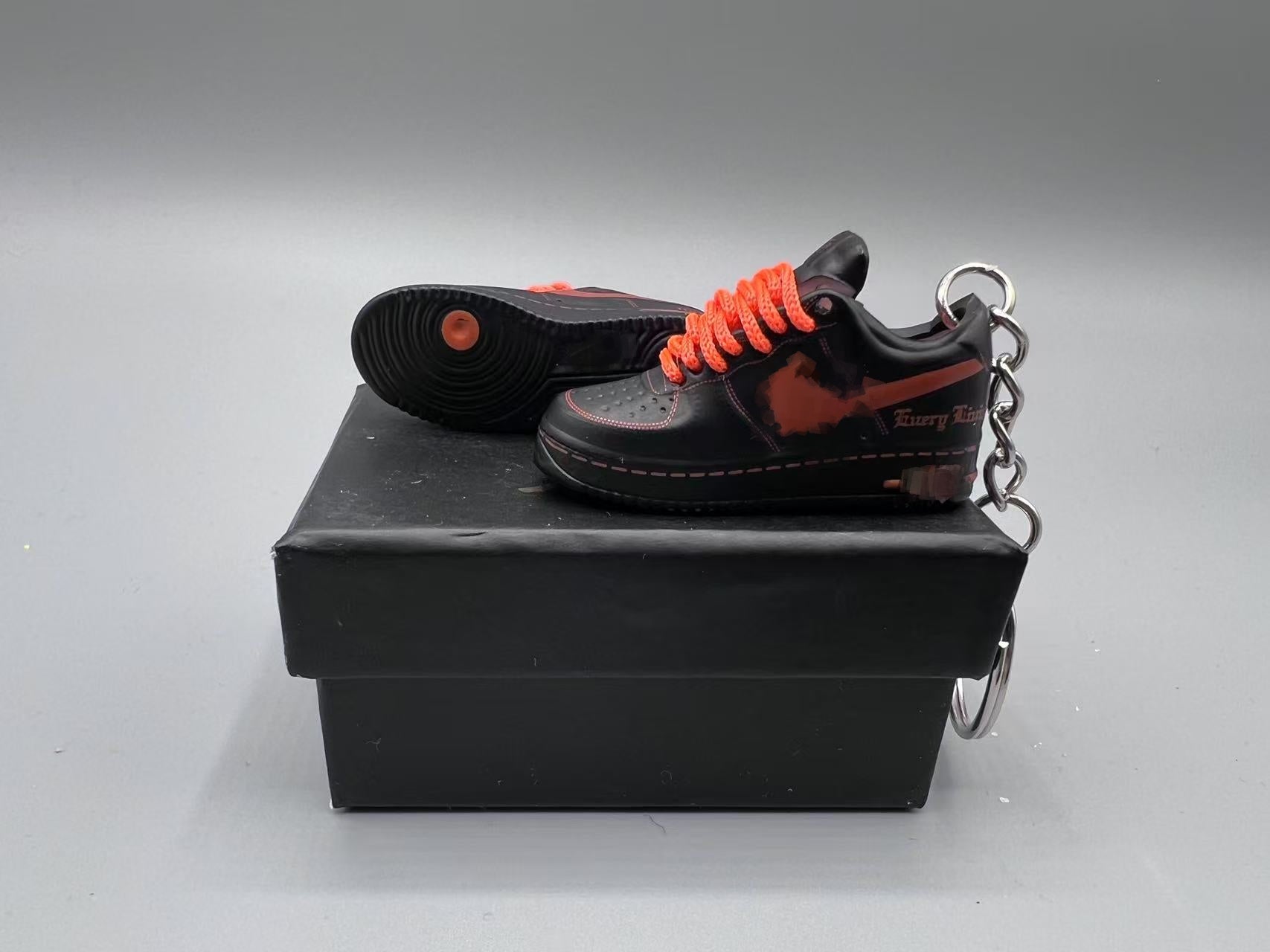 1:6 Scale Mini Sneaker – Doll Wear or Keychain - "Vlone Orange / Black"