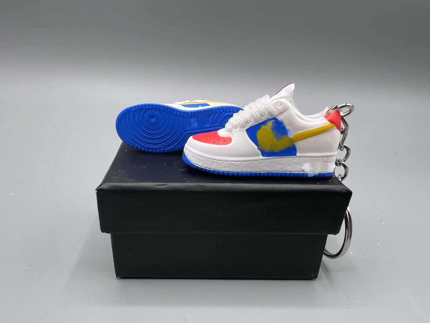 1:6 Scale Mini Sneaker – Doll Wear or Keychain - "Remix White"