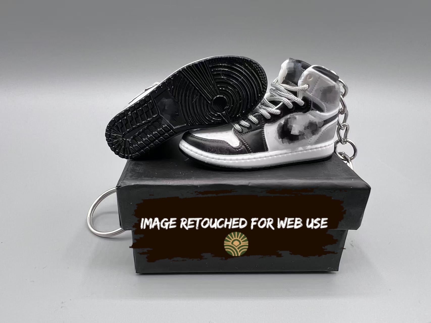 1:6 Scale Mini Sneaker – "Black Toe Grey"