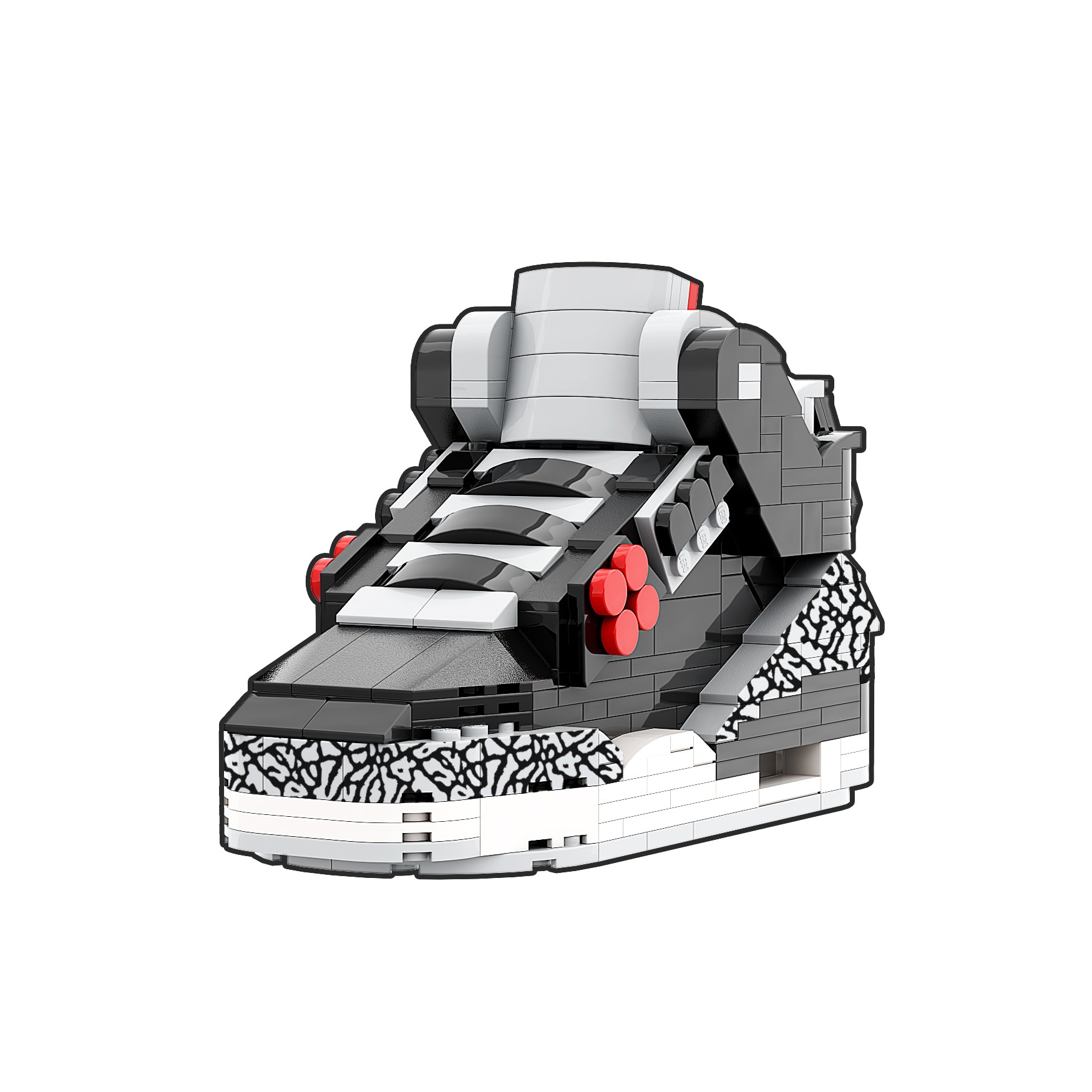 "Black Cement" Inspired Air Jordan 3 Bricks / Building Blocks Set