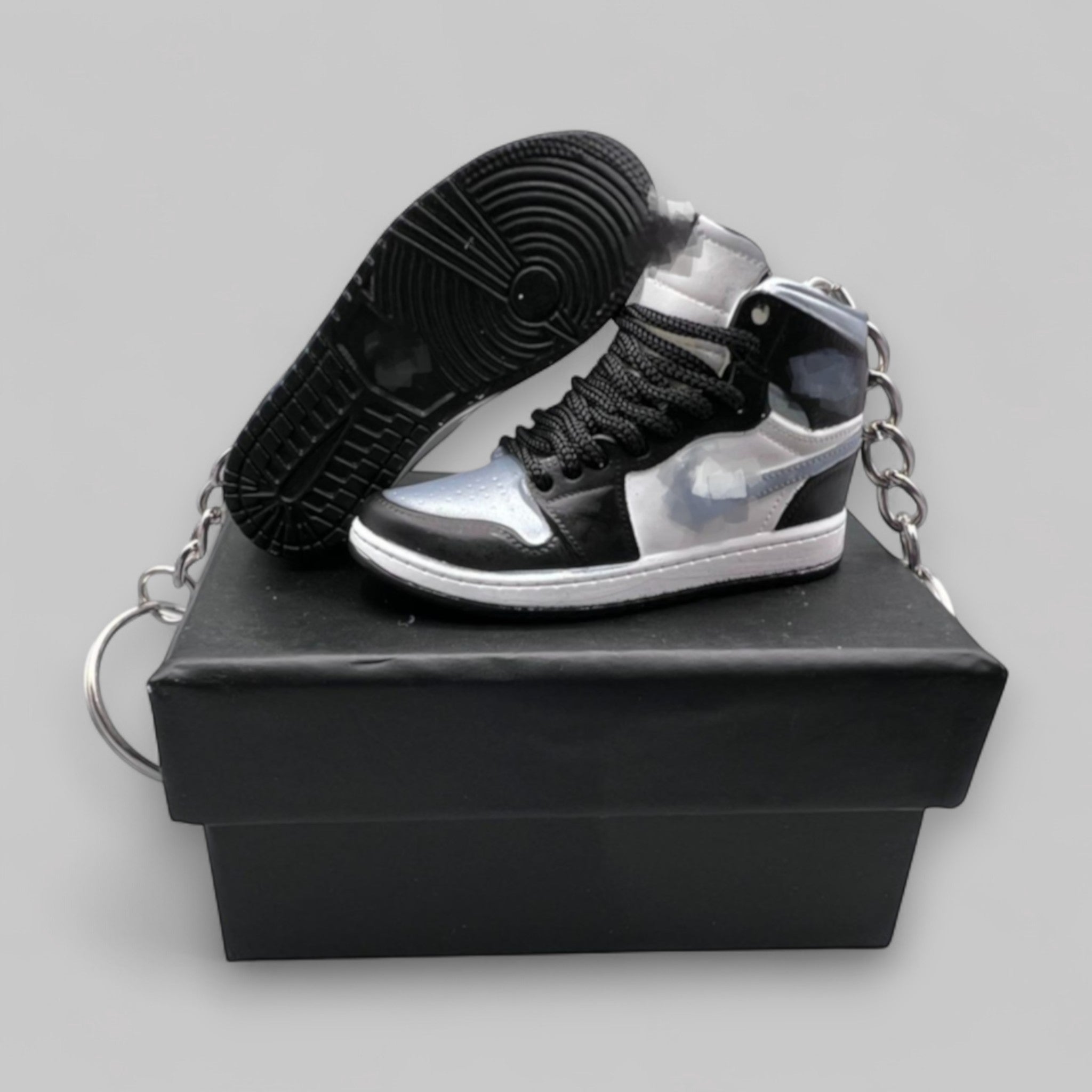 1:6 Scale Mini Sneaker – Doll Wear or Keychain - "Grey / Black"