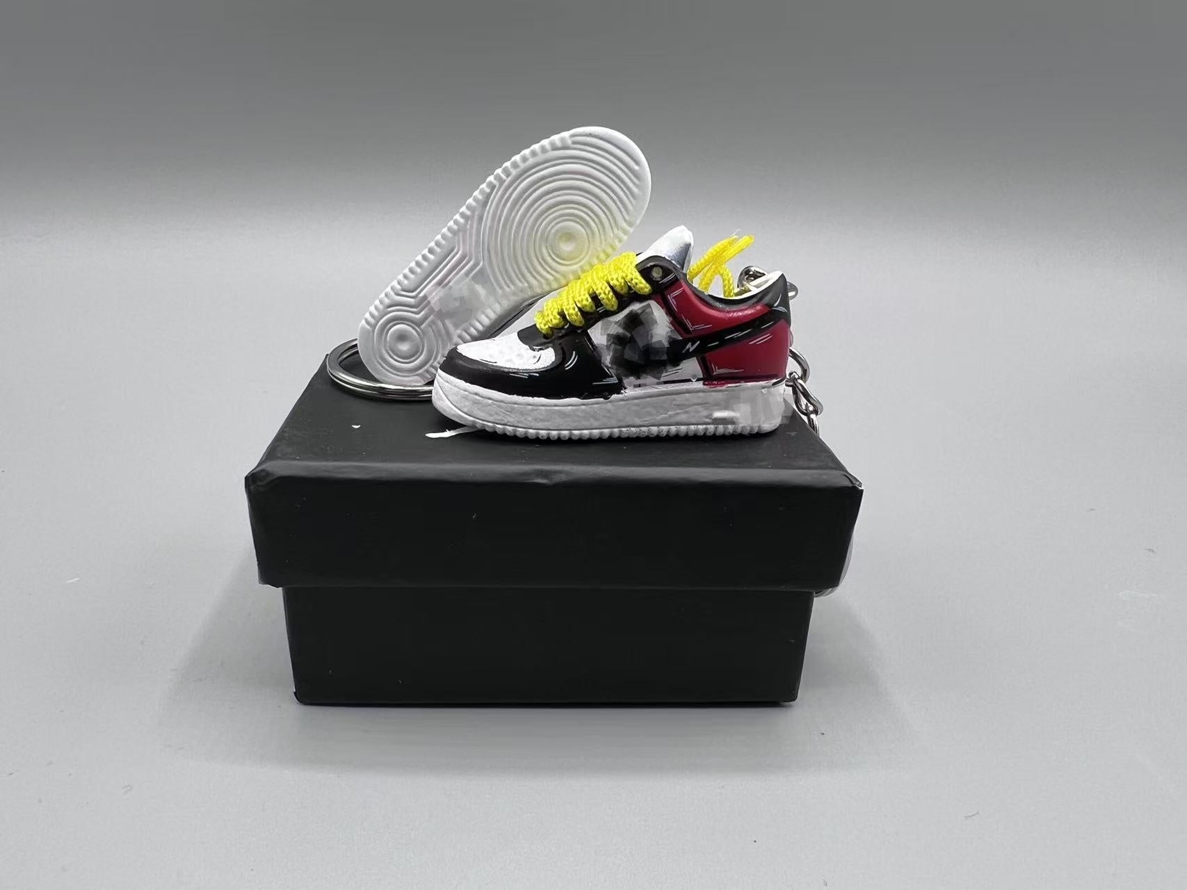 1:6 Scale Mini Sneaker – Doll Wear or Keychain - "Black Toe Cartoon"