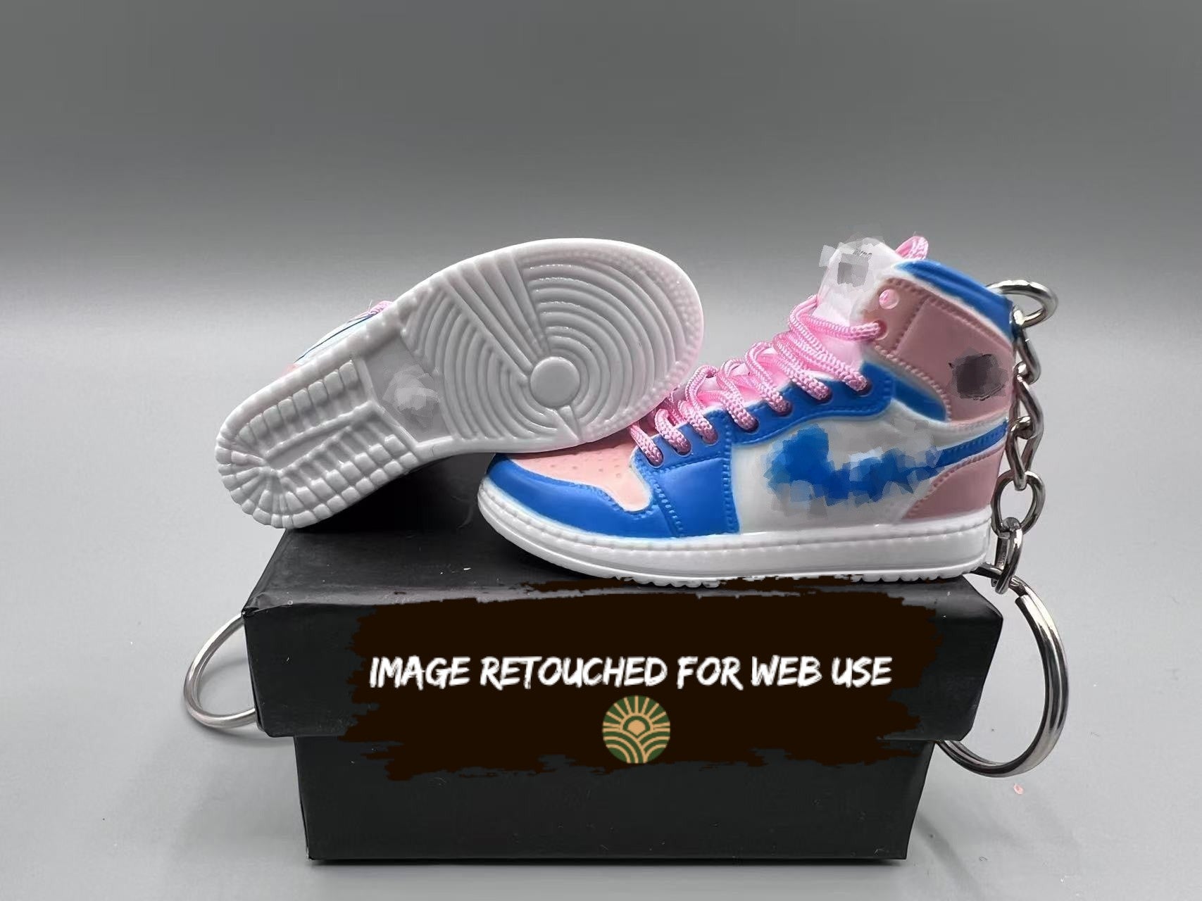 1:6 Scale Mini Sneaker – "Pink Toe/Blue"
