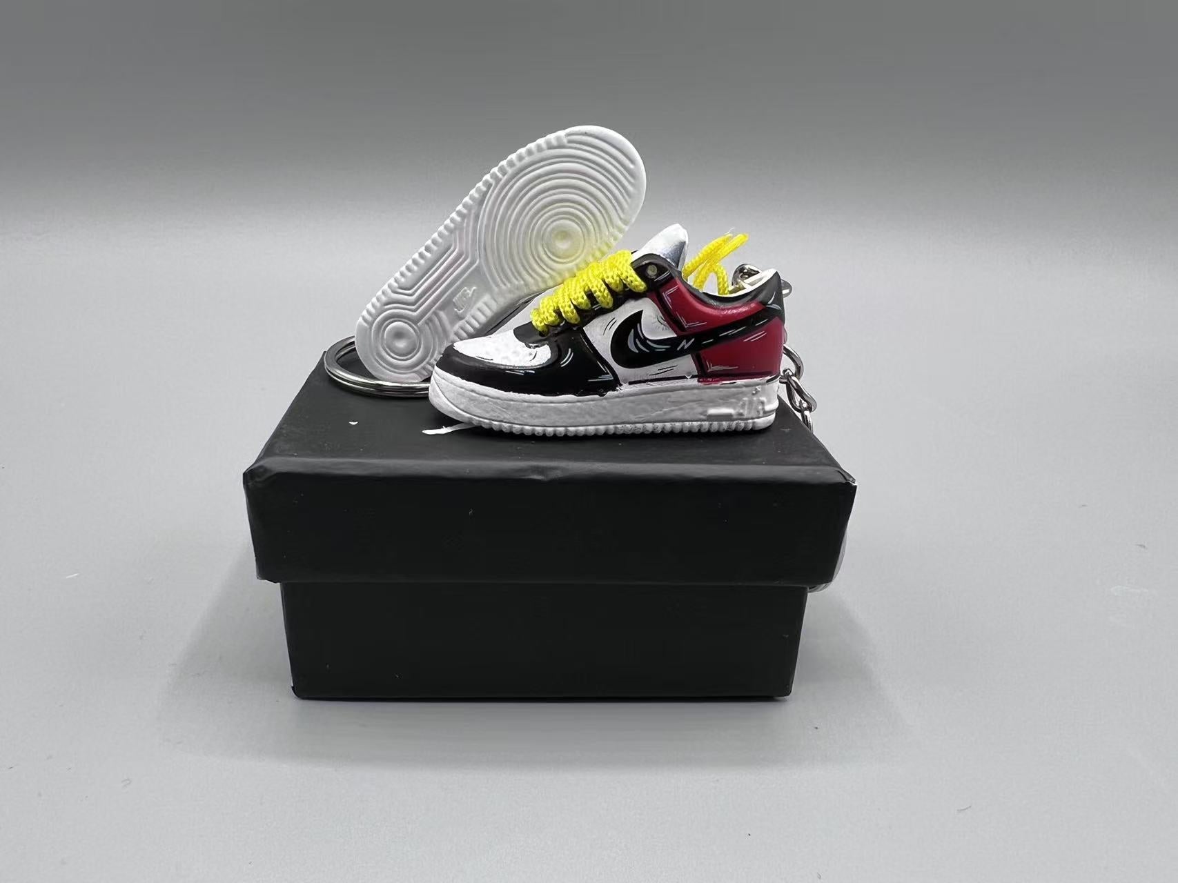 1:6 Scale Mini Sneaker – Doll Wear or Keychain - "Black Toe Cartoon"