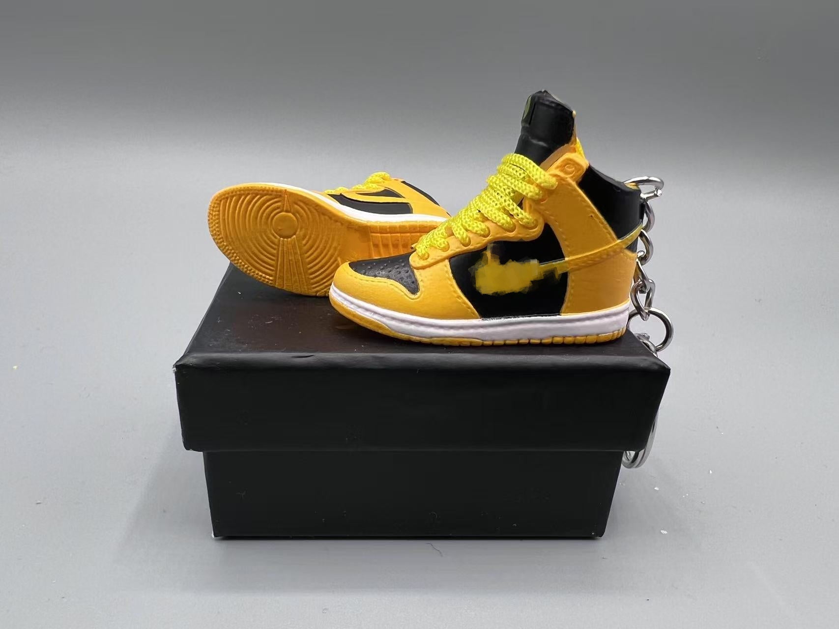 1:6 Scale Mini Sneaker – Doll Wear or Keychain – "Iowa Yellow Black"